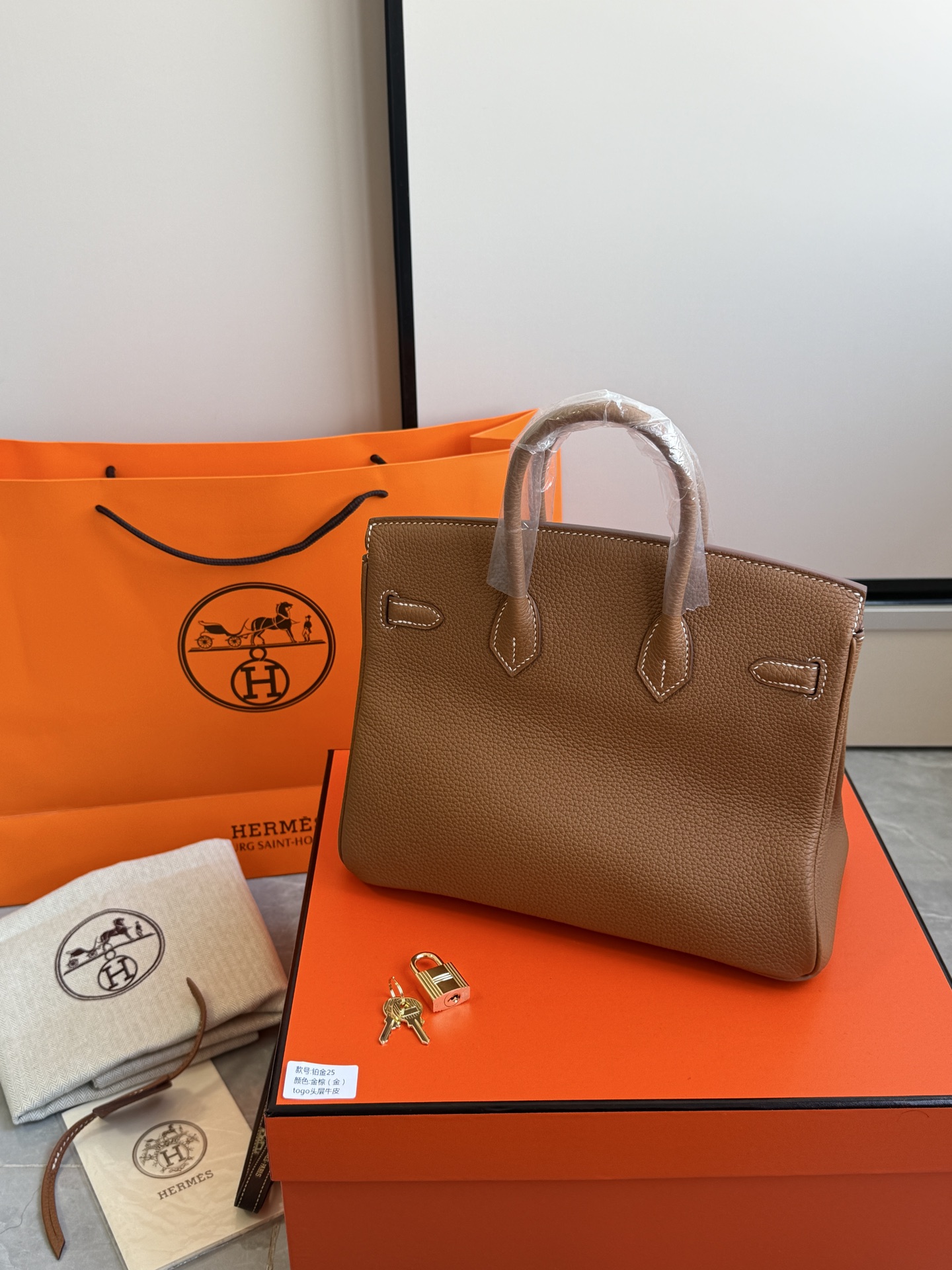 Hermès 铂金包·金扣金棕