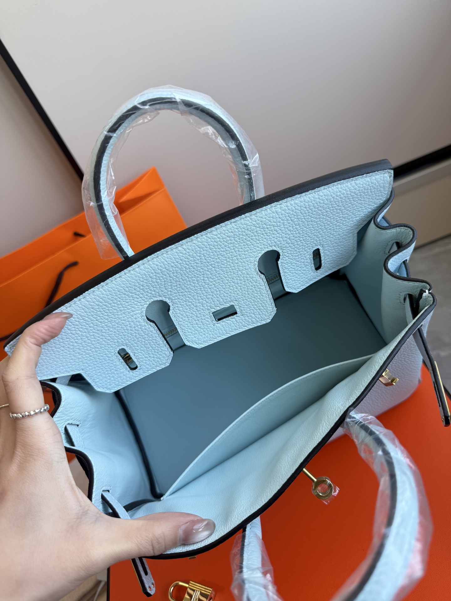 Hermès 铂金包·金扣雾霾兰