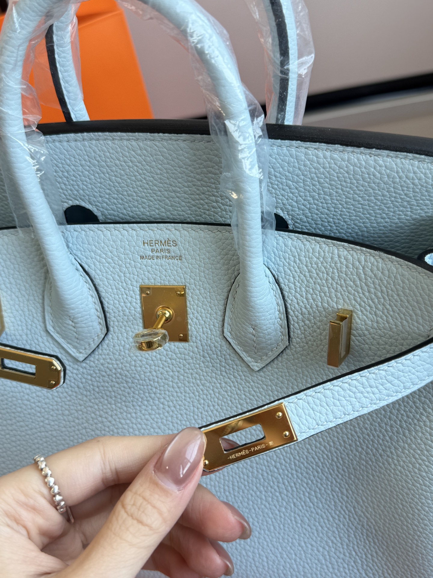 Hermès 铂金包·金扣雾霾兰