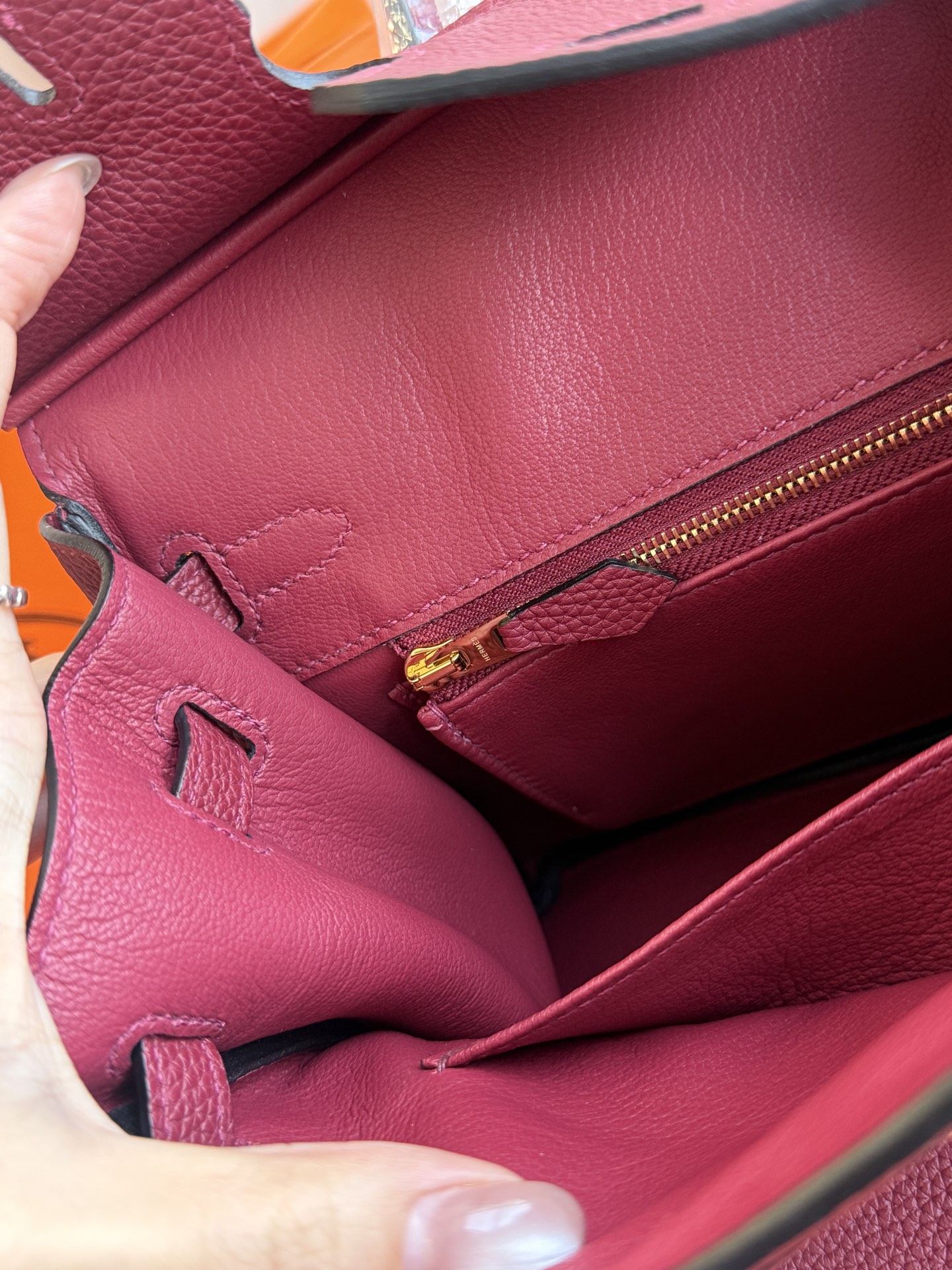 Hermès 铂金包·金扣宝石红