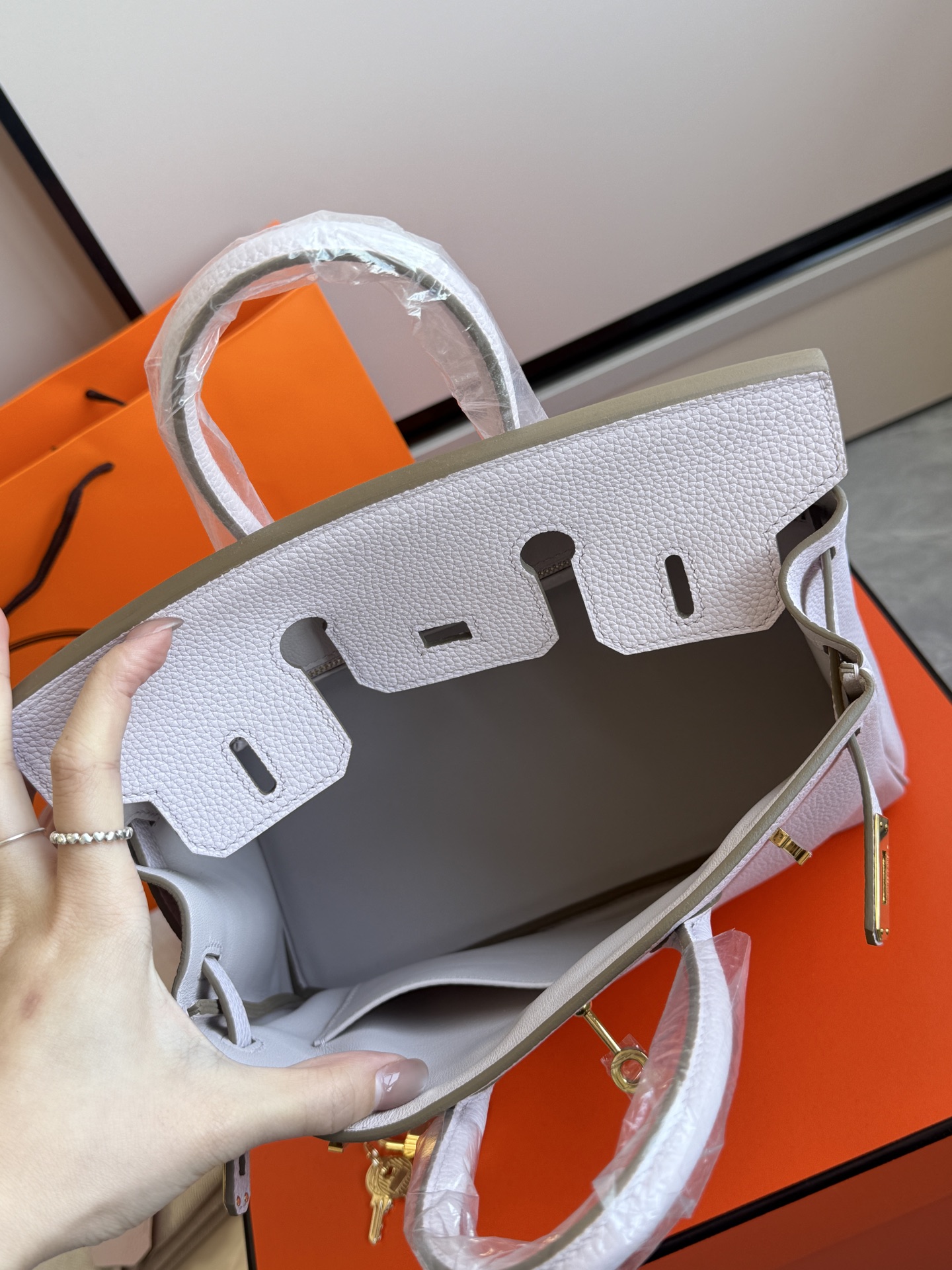 Hermès 铂金包·金扣梦幻粉