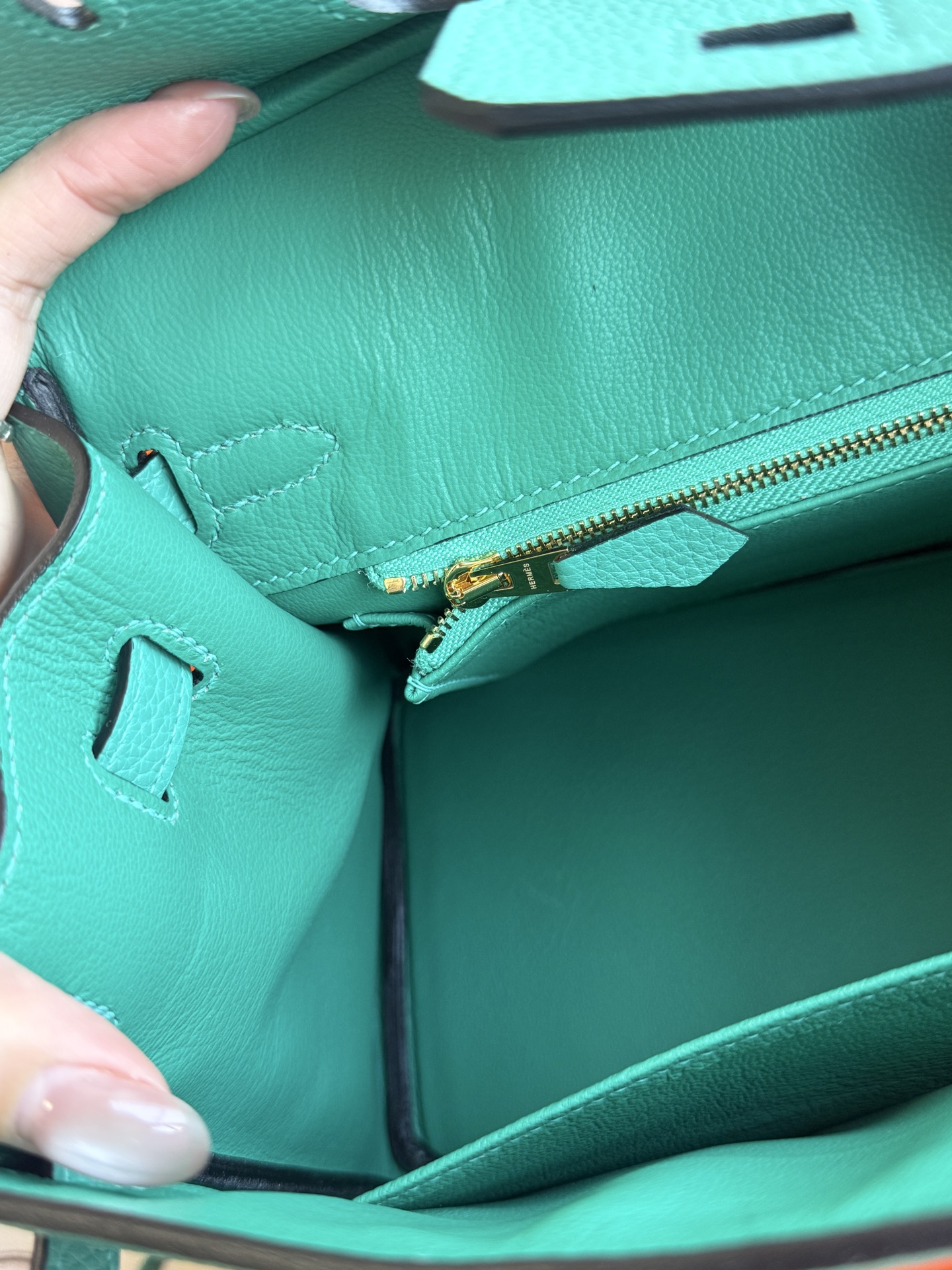 Hermès 铂金包·金扣薄荷绿
