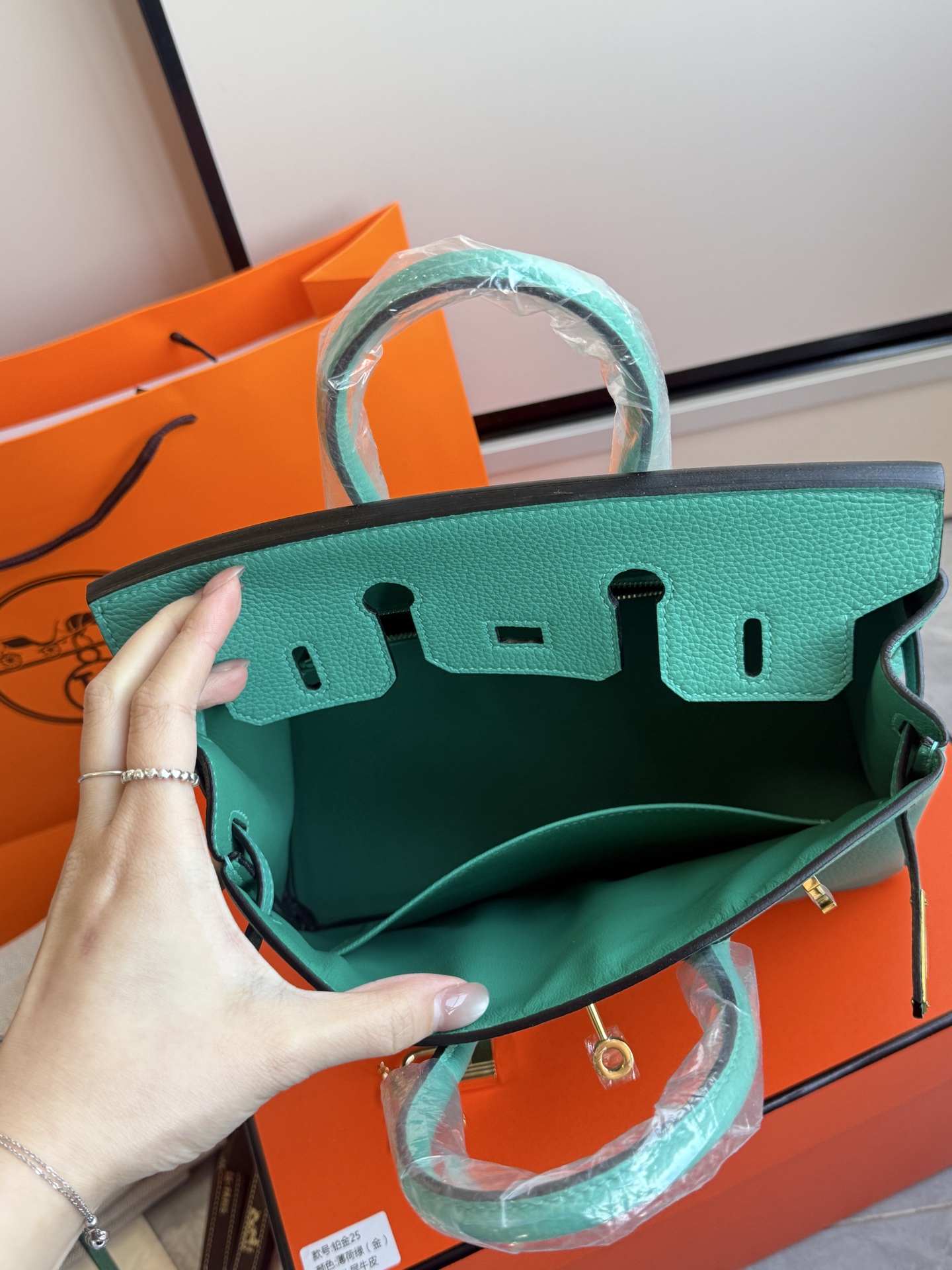 Hermès 铂金包·金扣薄荷绿