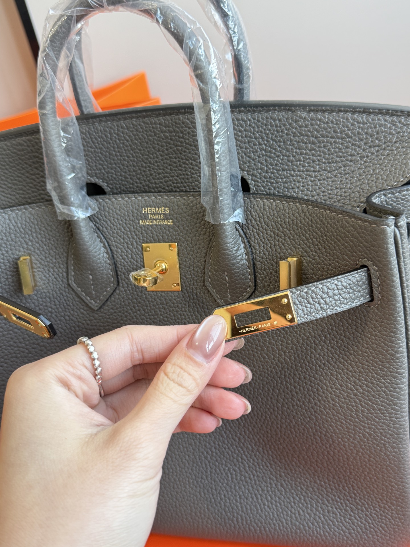 Hermès 铂金包·金扣锡器灰