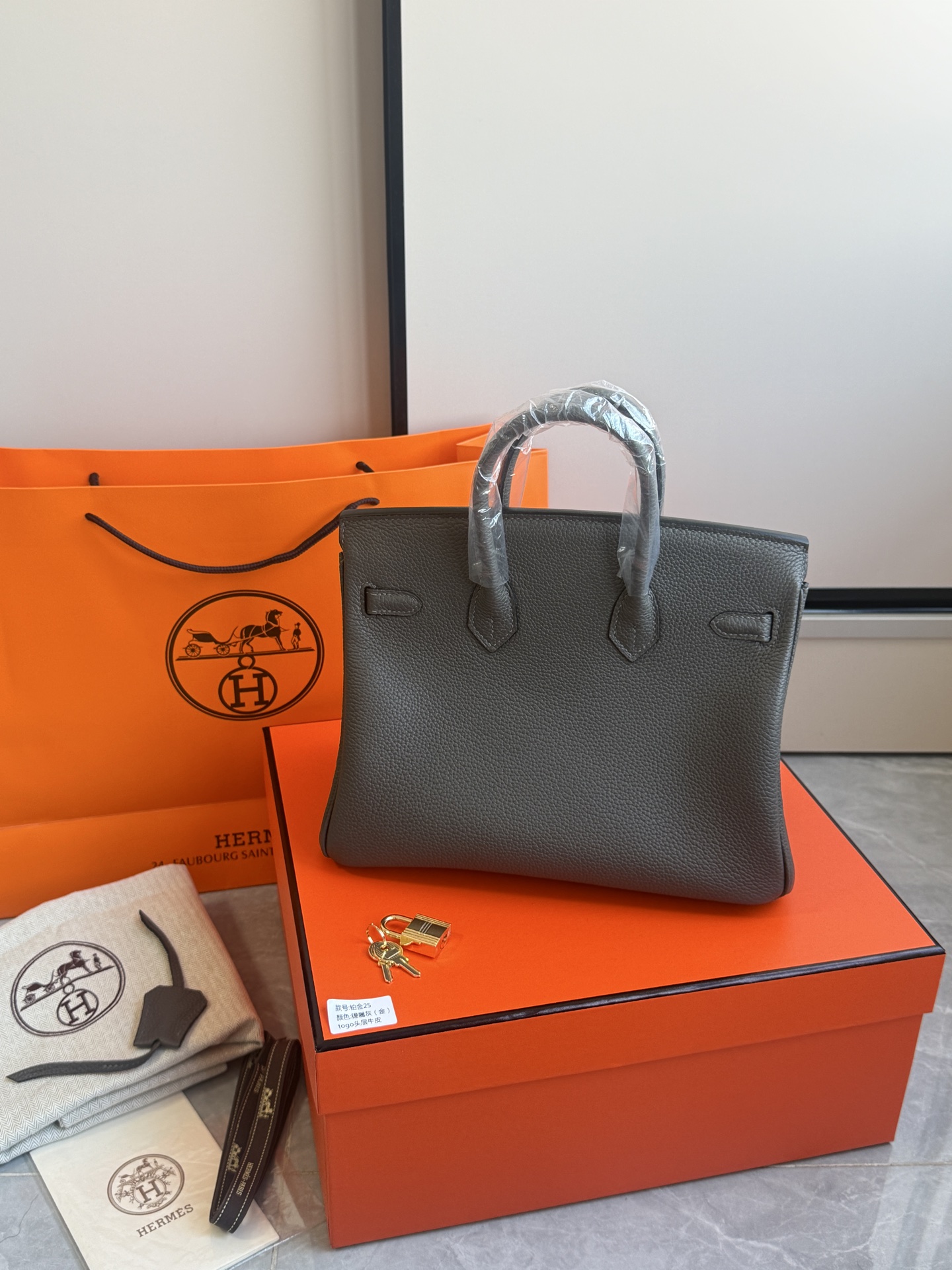 Hermès 铂金包·金扣锡器灰