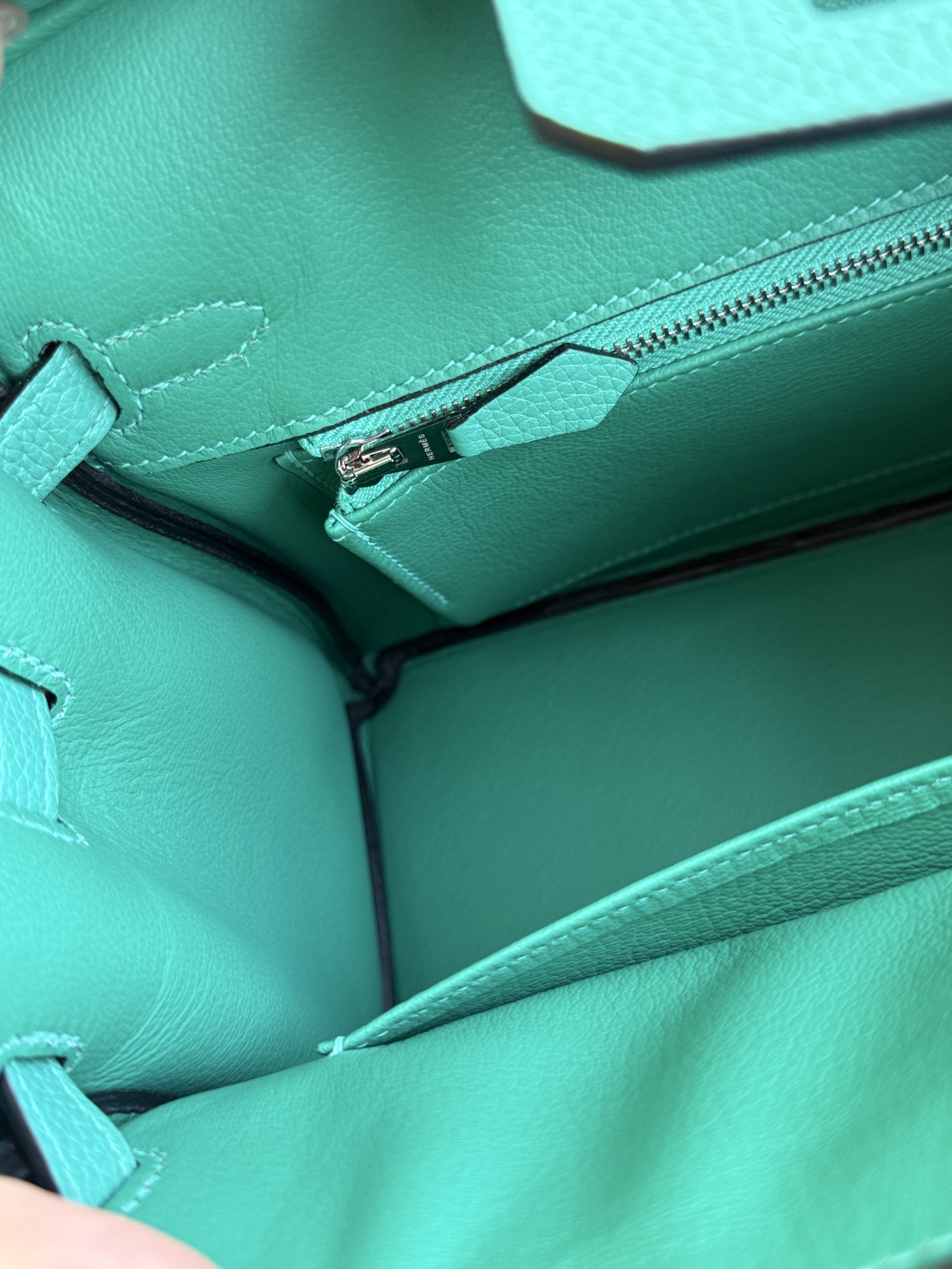 Hermès 铂金包·银扣薄荷绿