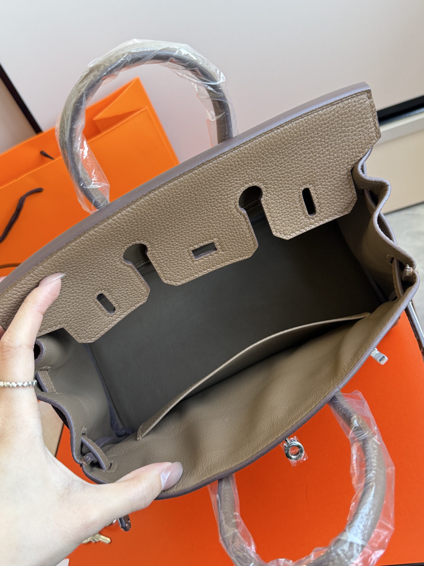 Hermès 铂金包·银扣威马灰