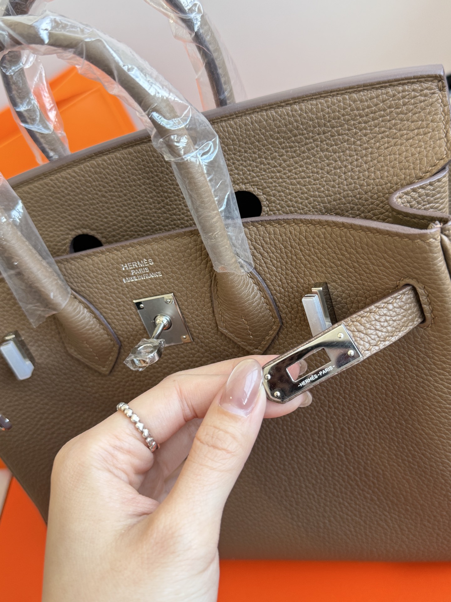 Hermès 铂金包·银扣威马灰
