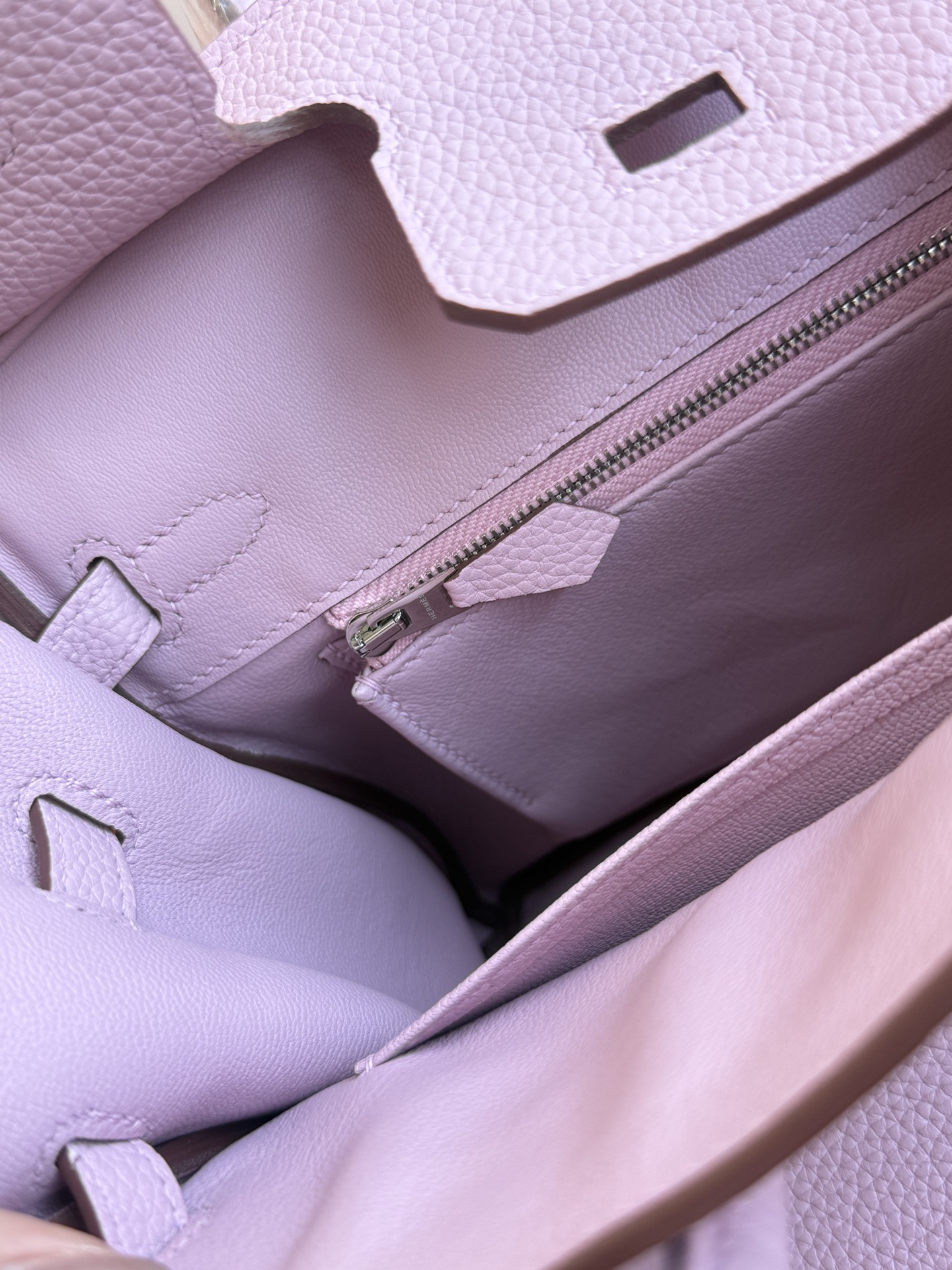 Hermès 铂金包·银扣锦葵紫