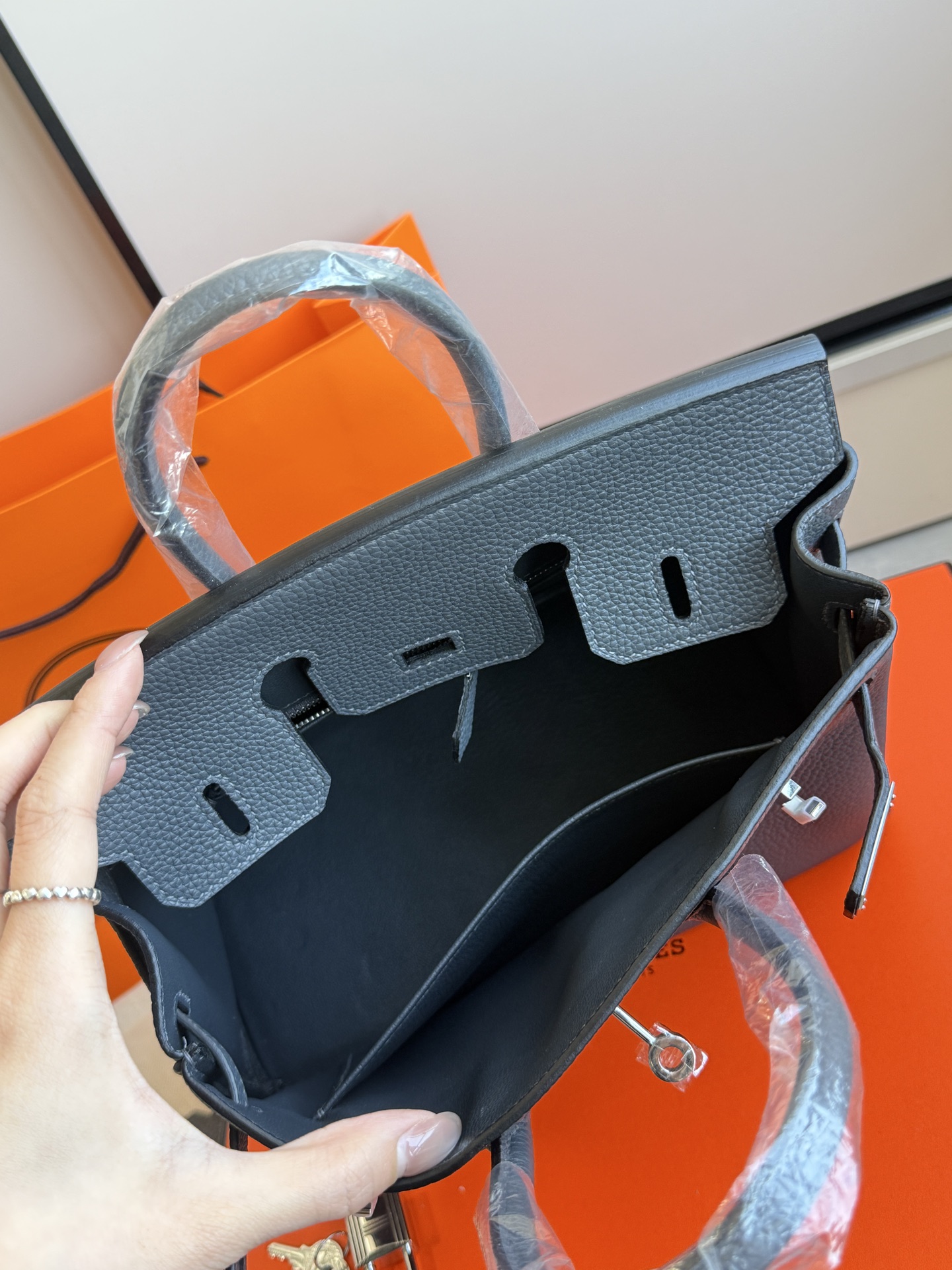 Hermès 铂金包·银扣雾霾灰