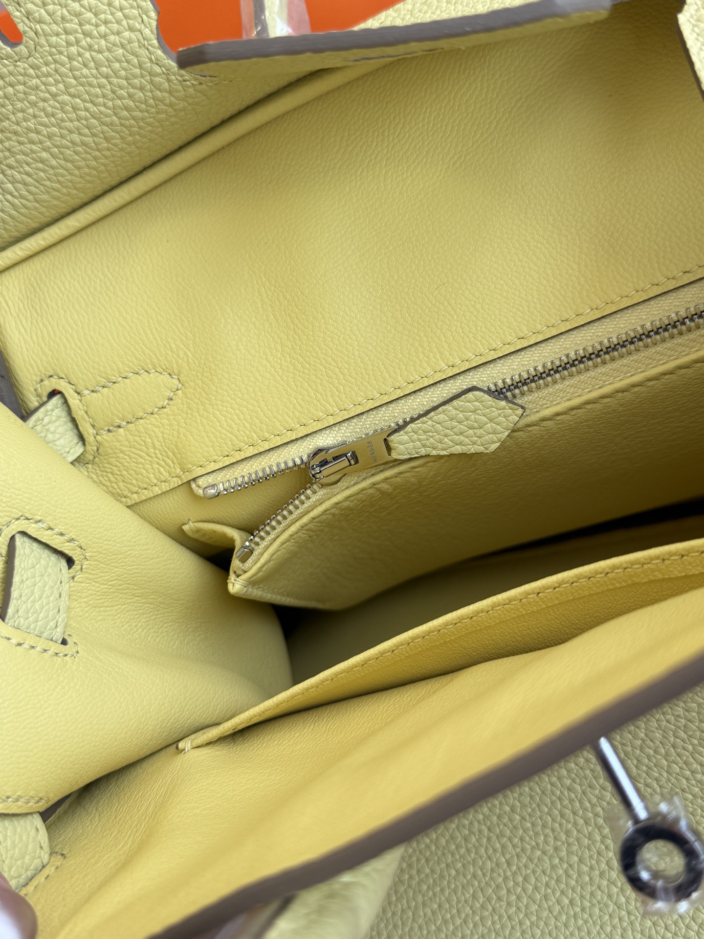 Hermès 铂金包·银扣小鸡黄