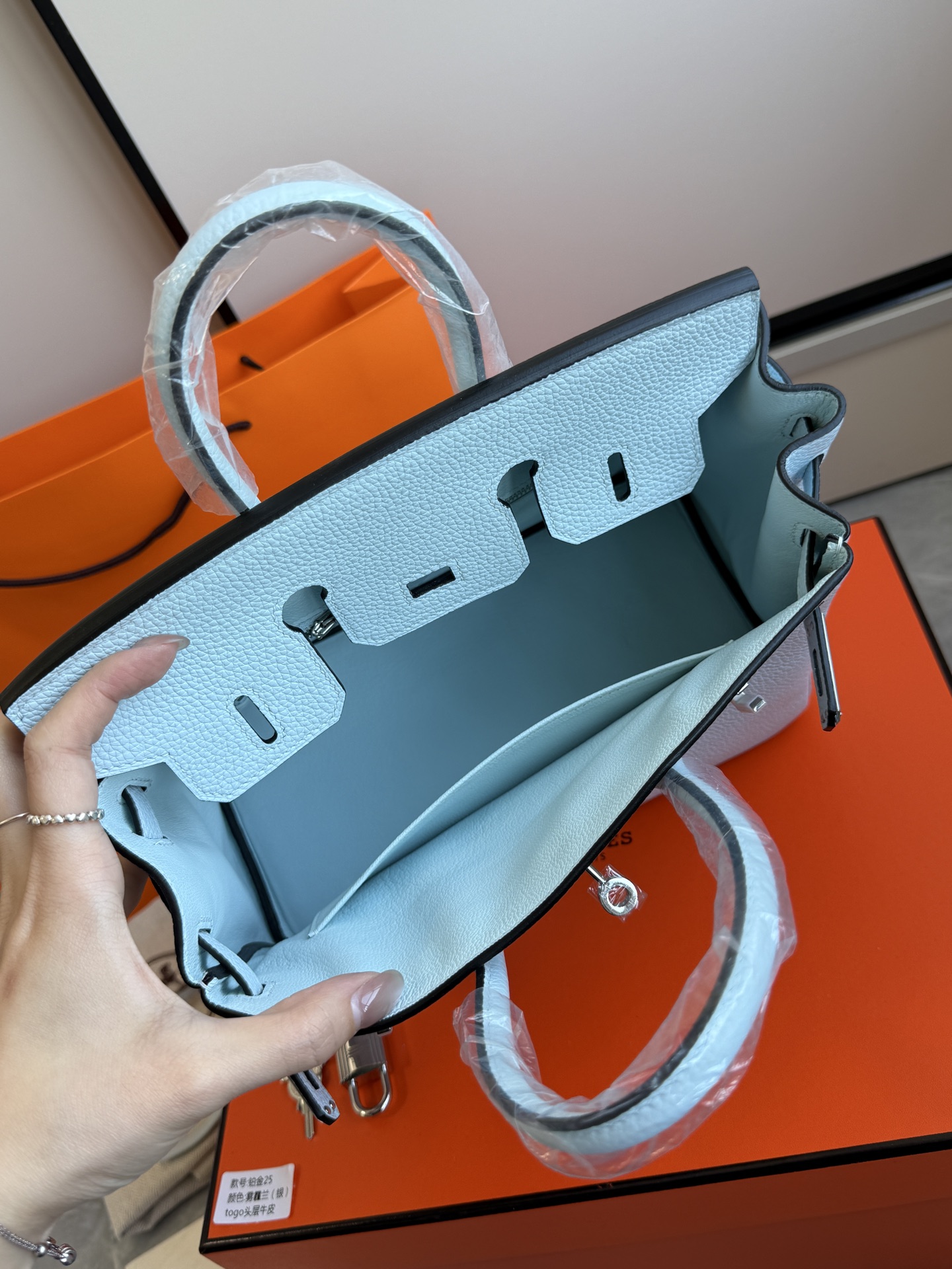 Hermès 铂金包·银扣雾霾兰