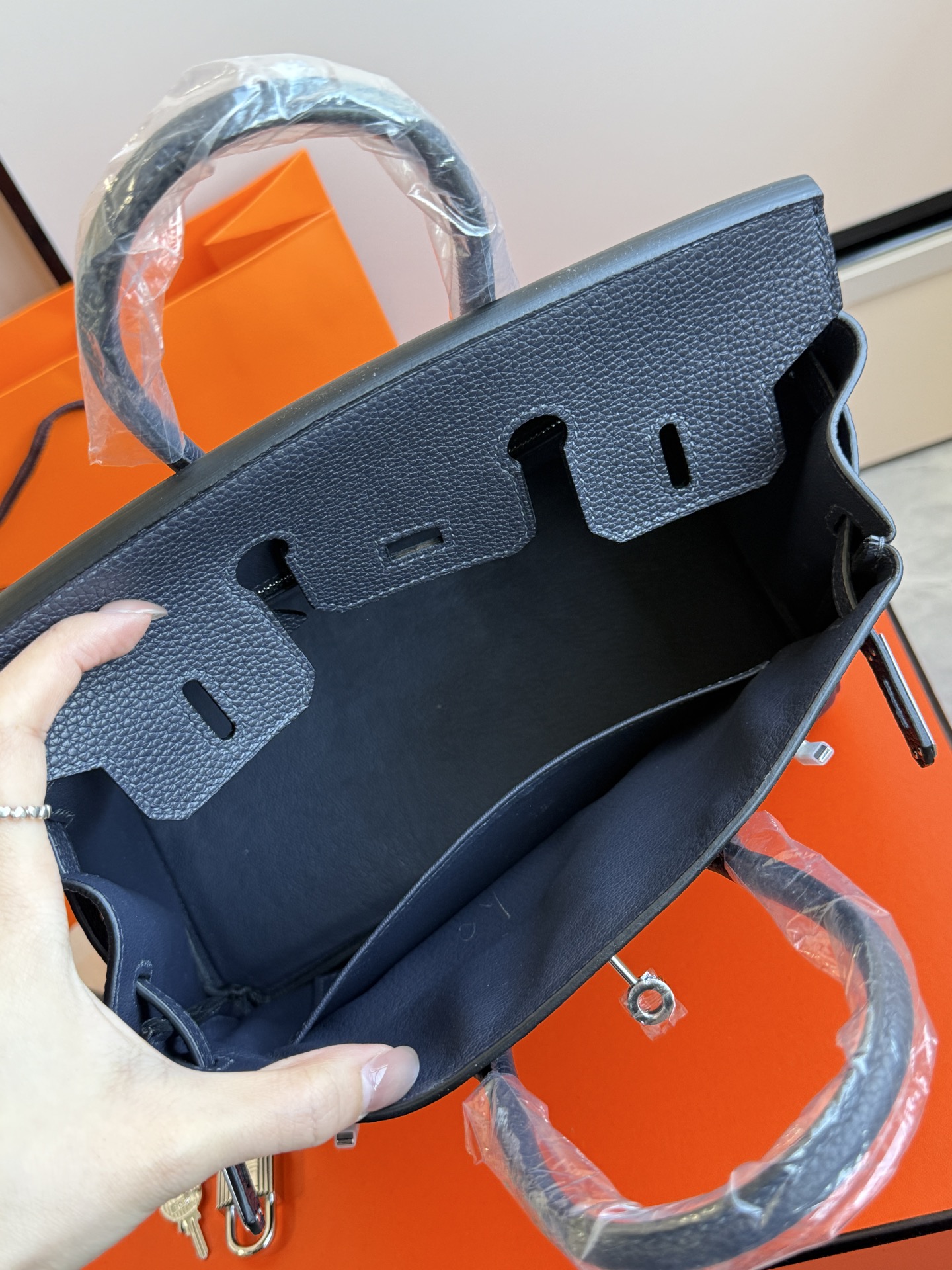 Hermès 铂金包·银扣午夜蓝