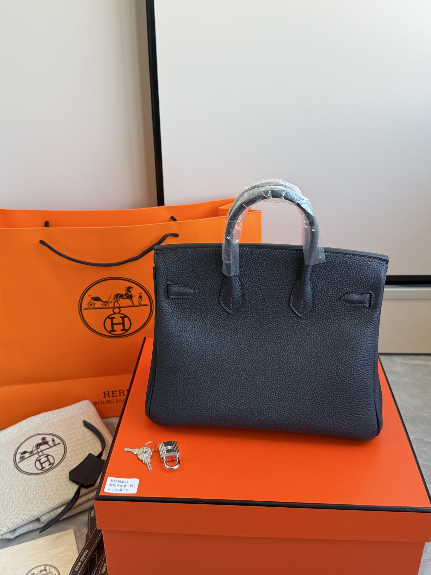 Hermès 铂金包·银扣午夜蓝