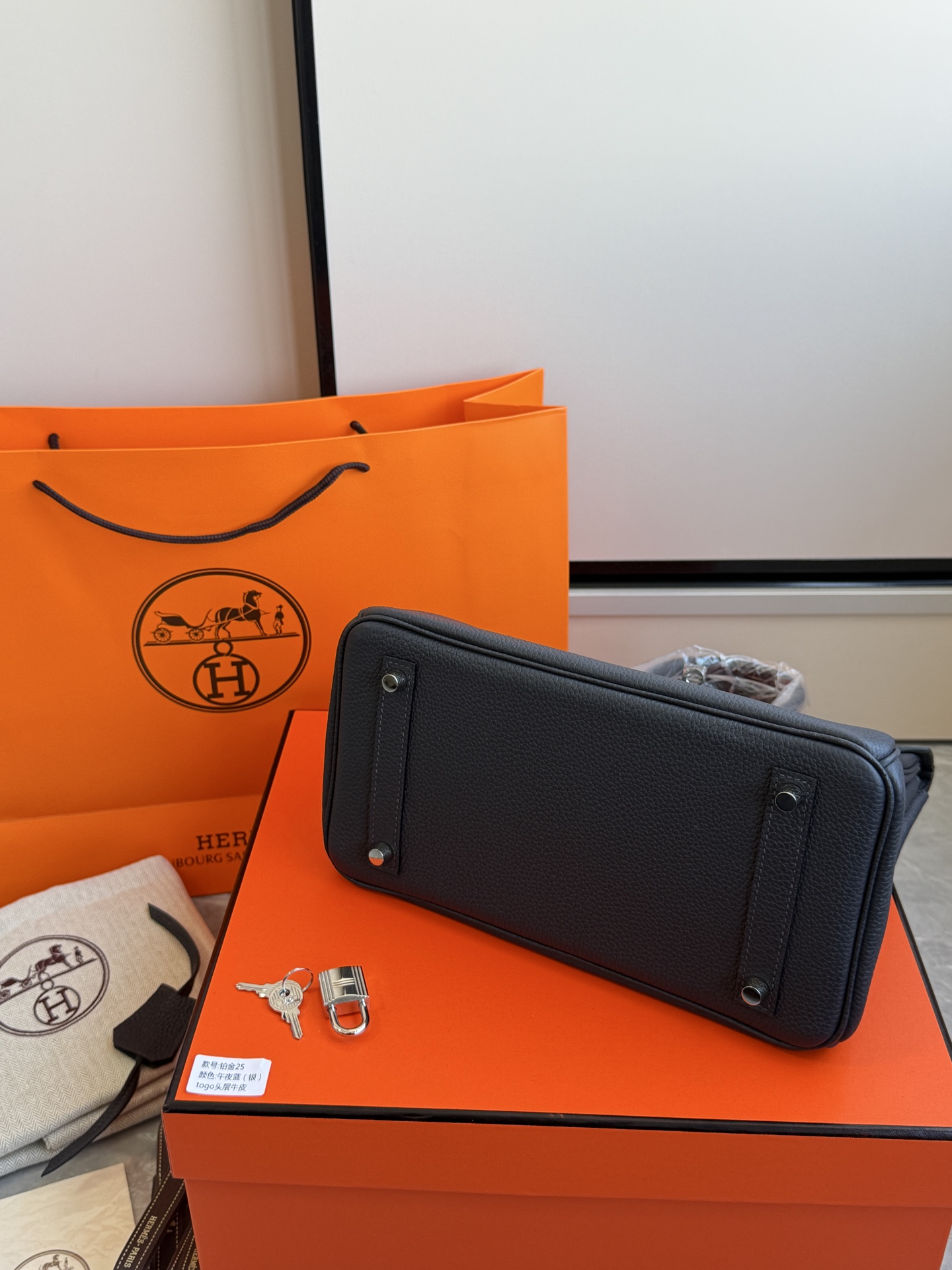 Hermès 铂金包·银扣午夜蓝