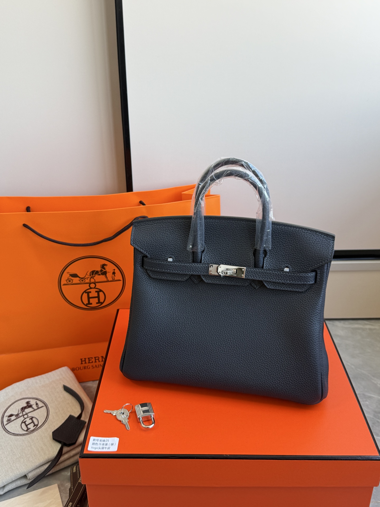 Hermès 铂金包·银扣午夜蓝