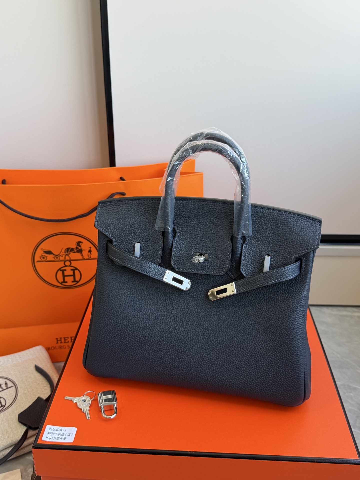 Hermès 铂金包·银扣午夜蓝