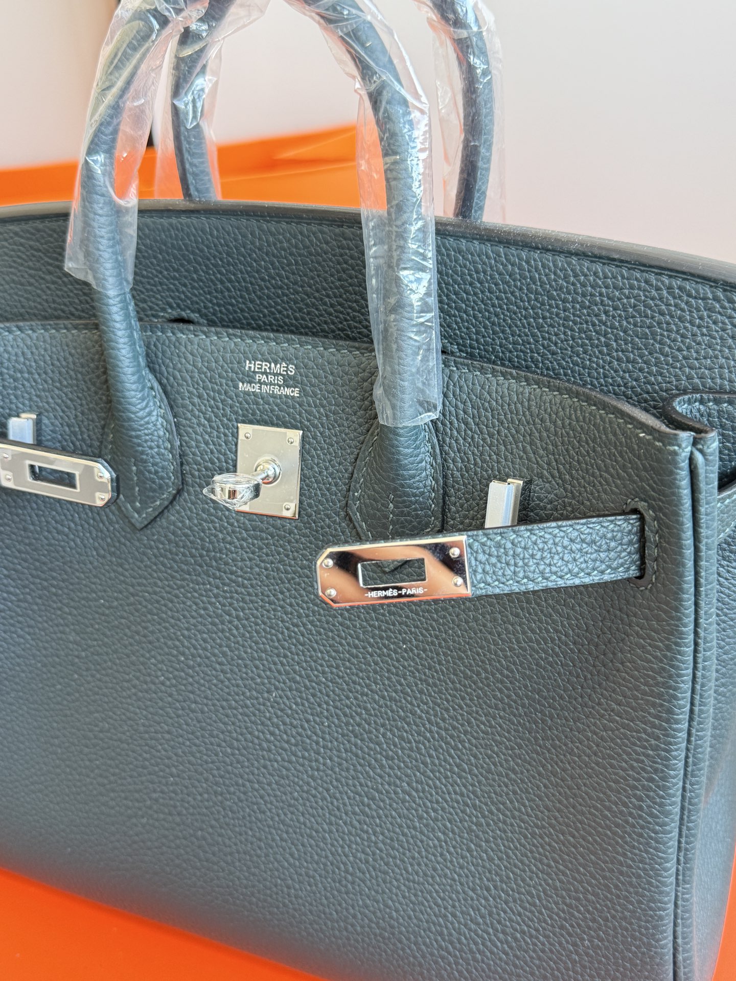 Hermès 铂金包·银扣松柏绿
