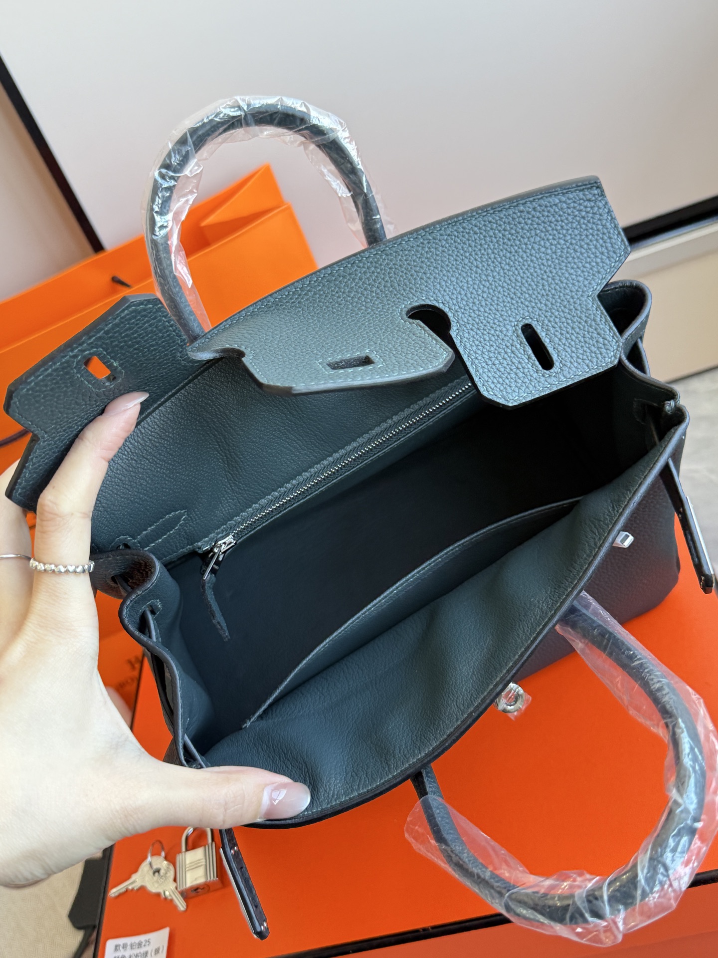 Hermès 铂金包·银扣松柏绿