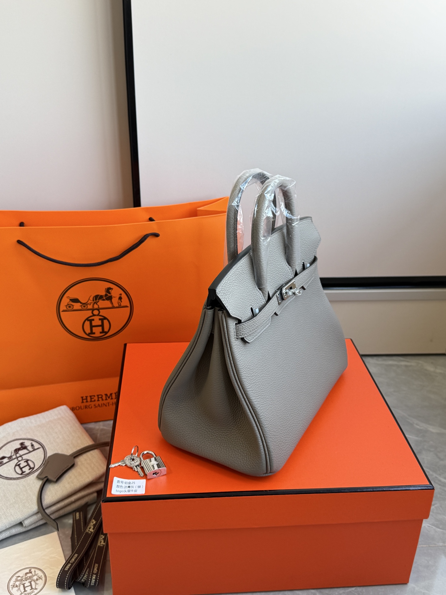 Hermès 铂金包·银扣沥青灰