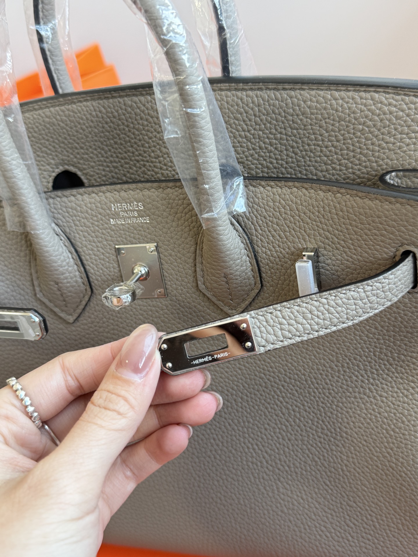 Hermès 铂金包·银扣沥青灰