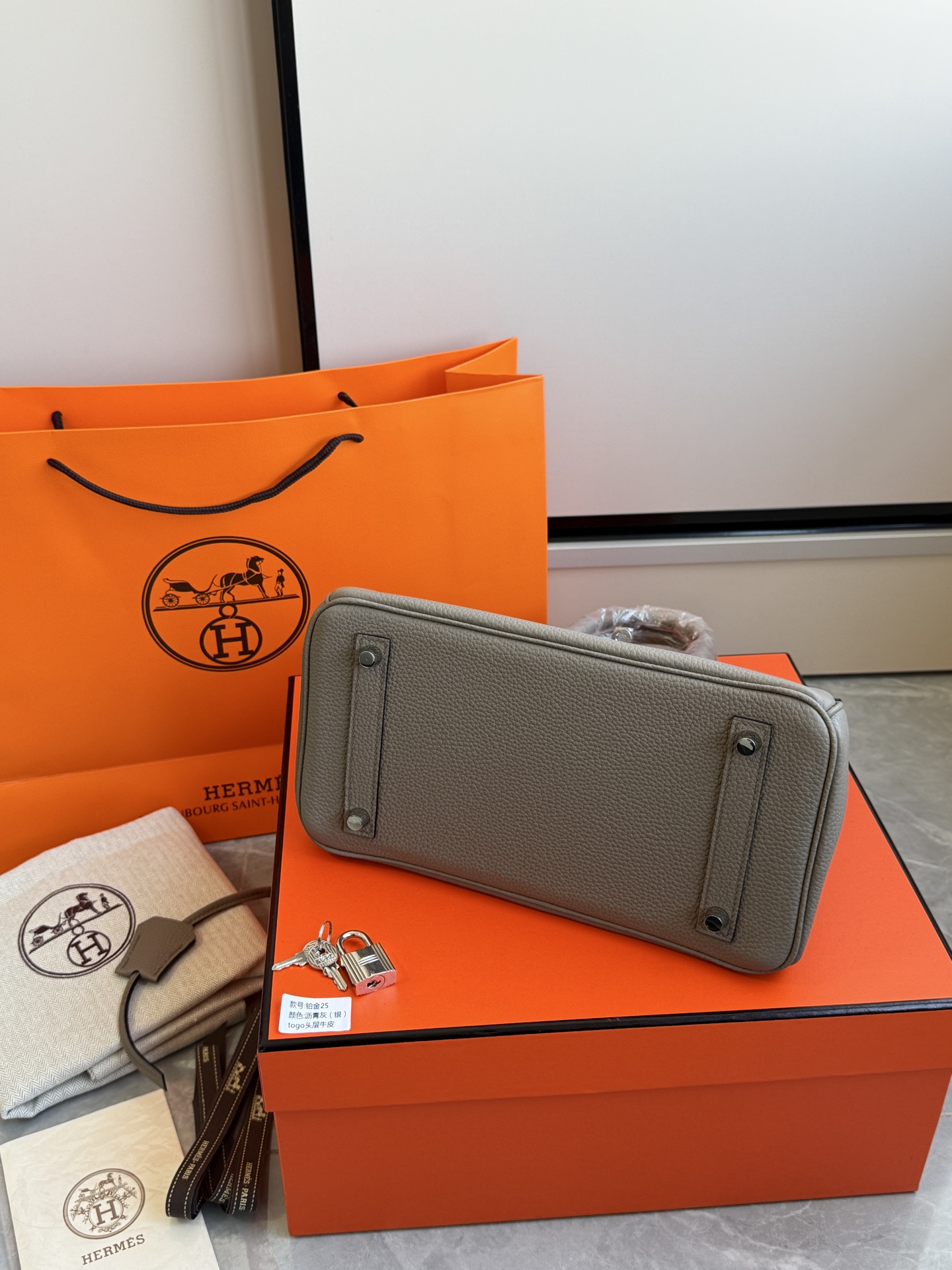 Hermès 铂金包·银扣沥青灰