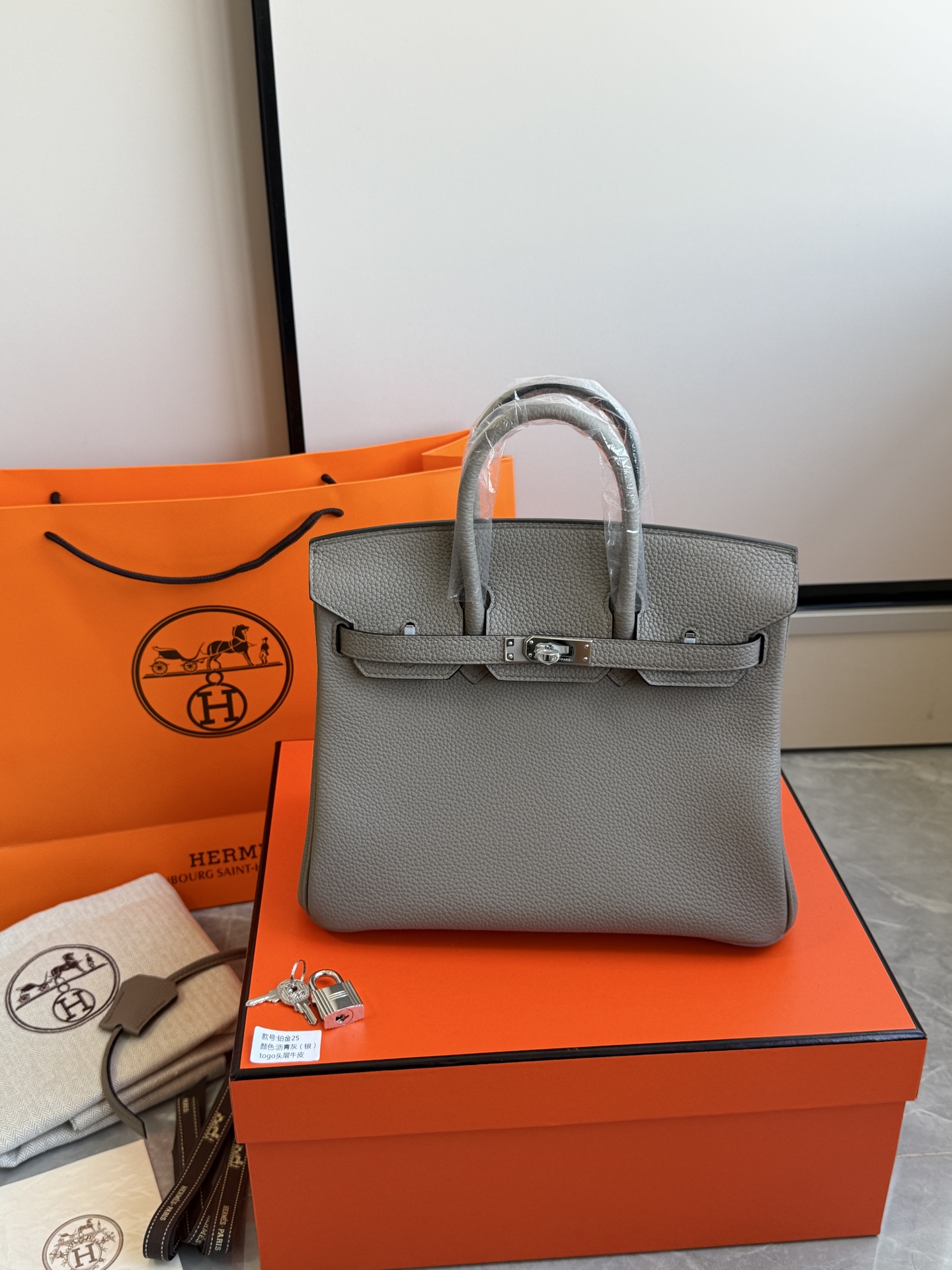 Hermès 铂金包·银扣沥青灰