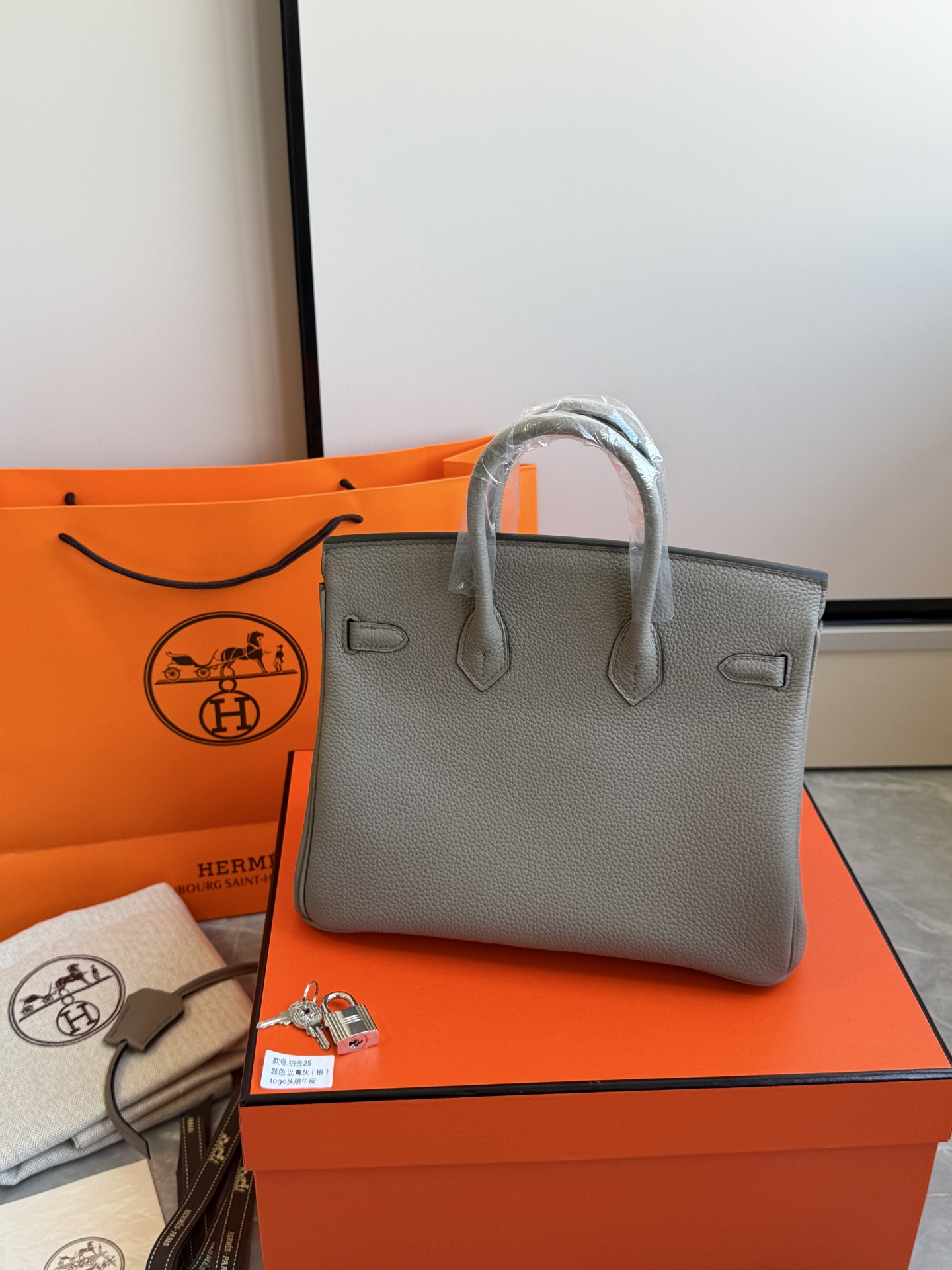 Hermès 铂金包·银扣沥青灰