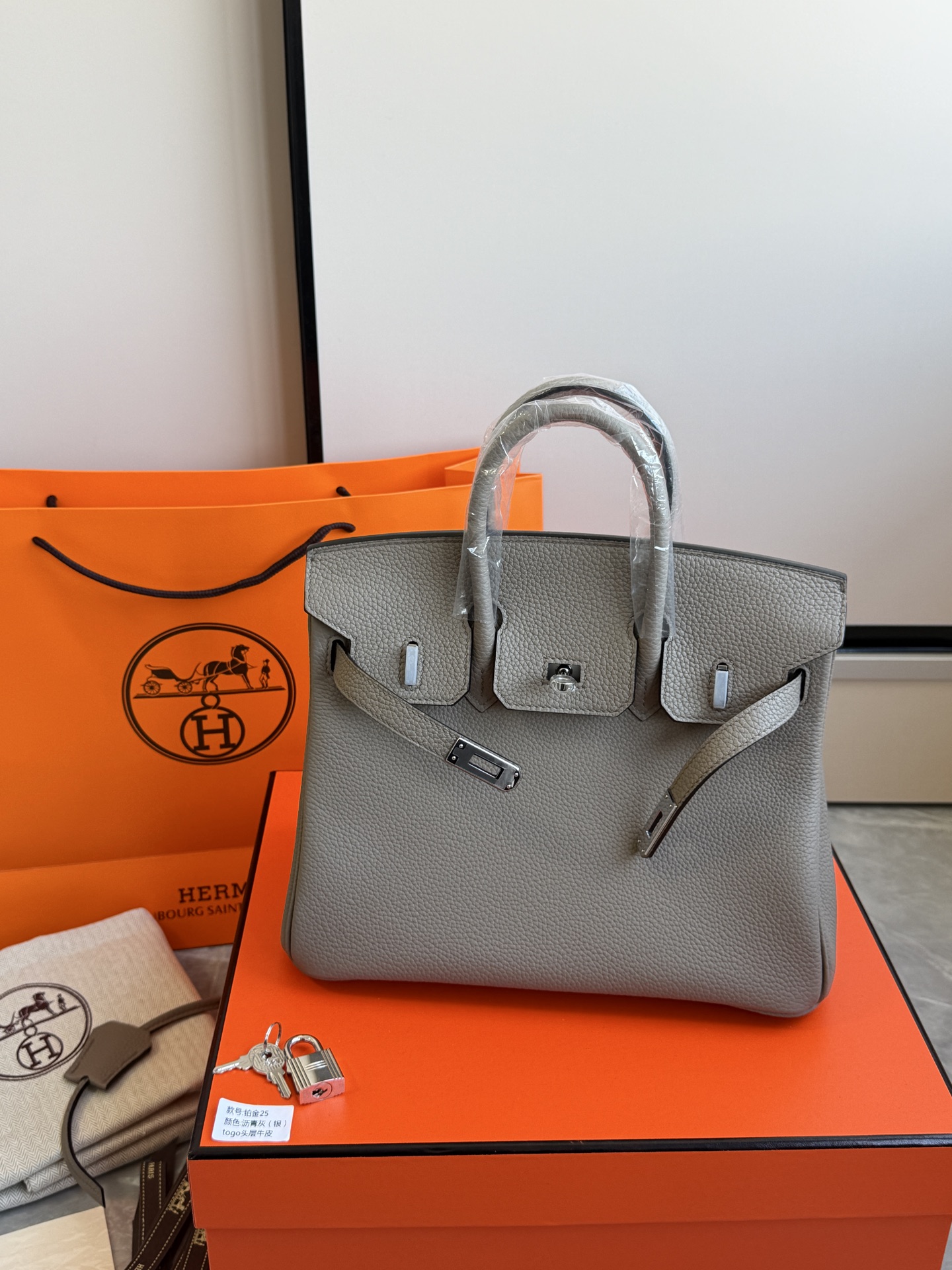 Hermès 铂金包·银扣沥青灰
