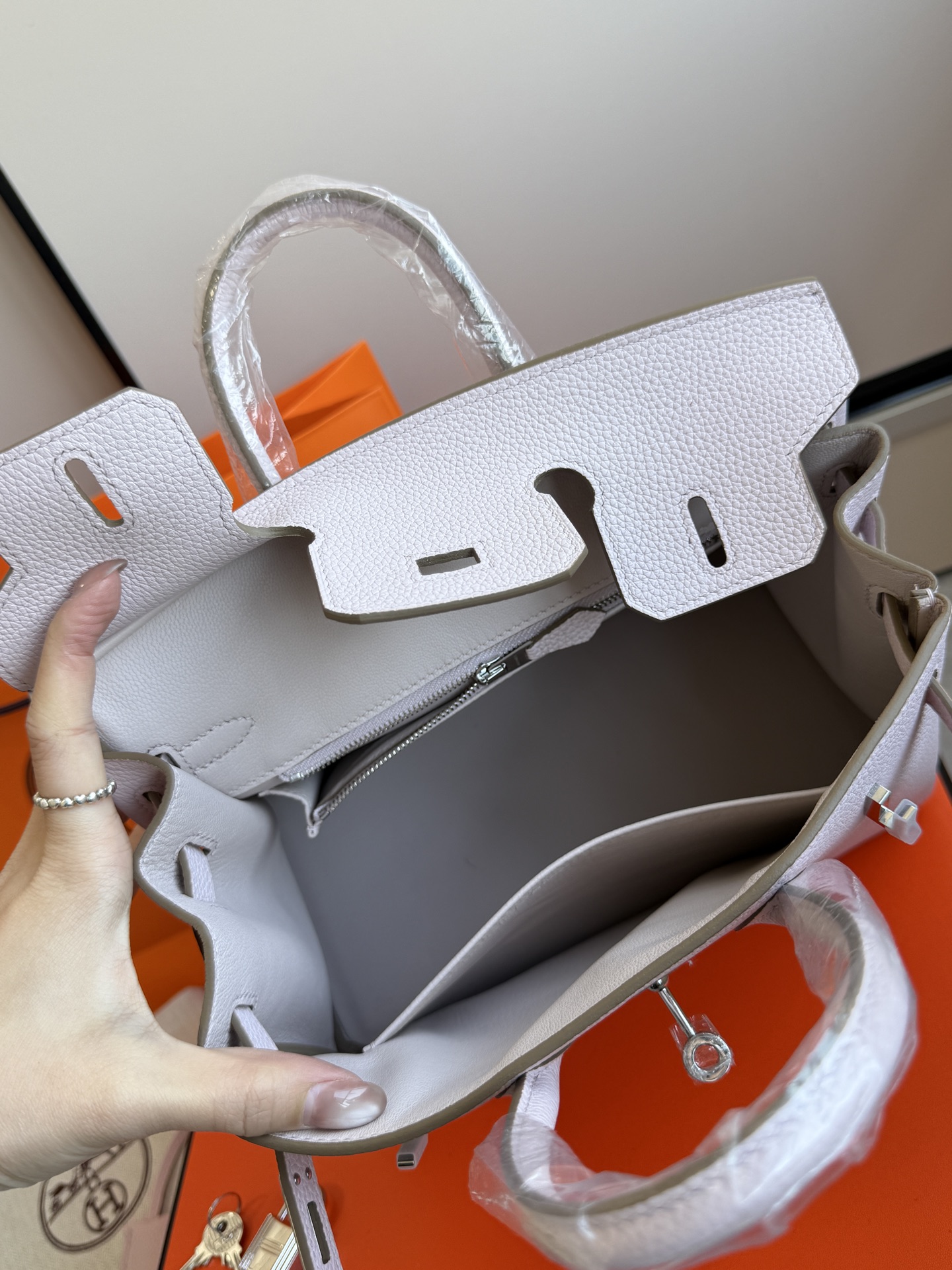 Hermès 铂金包·银扣梦幻粉
