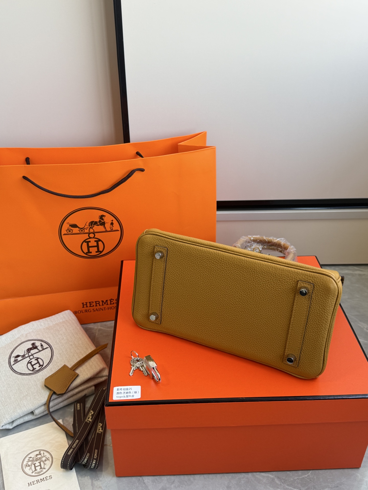 Hermès 铂金包·银扣芝麻色