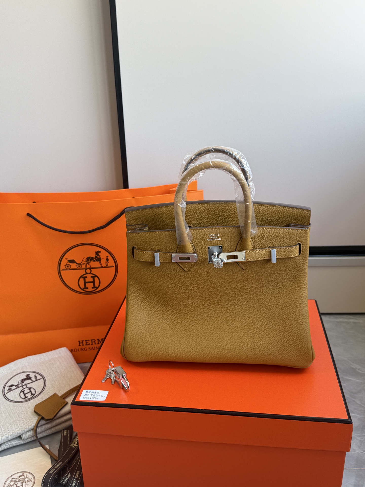 Hermès 铂金包·银扣芝麻色