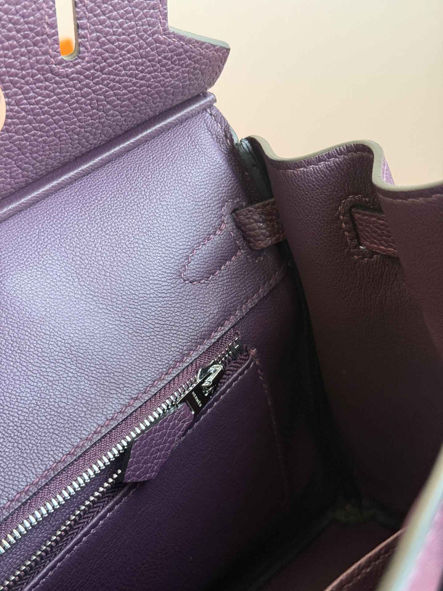 Hermès 铂金包·银扣加仑紫