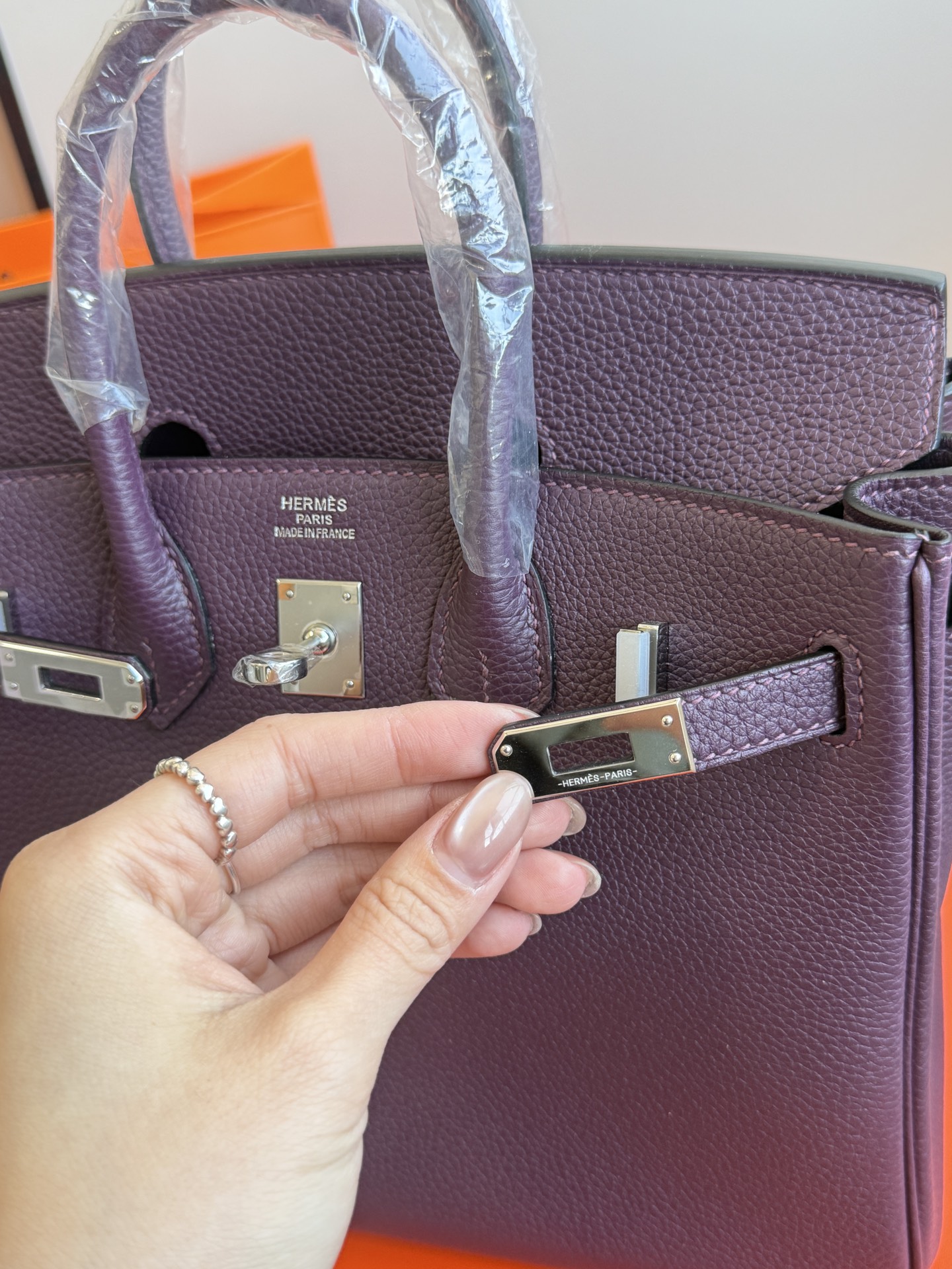 Hermès 铂金包·银扣加仑紫