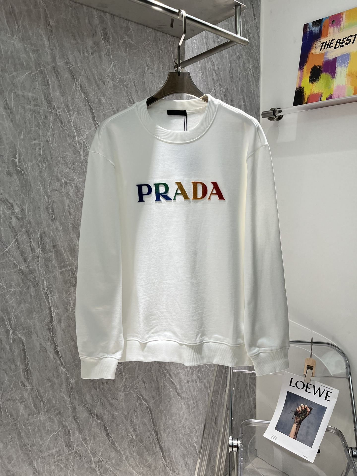 PRADA/普拉达2024秋季经典款卫衣！经典字母牙刷秀棉质短袖T恤采用24支特纺紧密棉面料克重380g