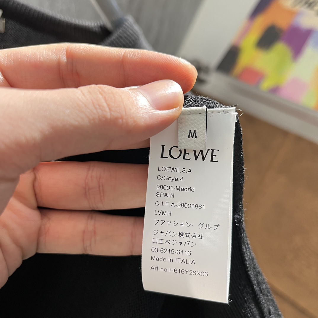 Loewe24FW秋冬新款喀什米尔羊毛混纺v领针织打底毛衫！贸易公司渠道稀出同步官网发售!Iw家极简高级