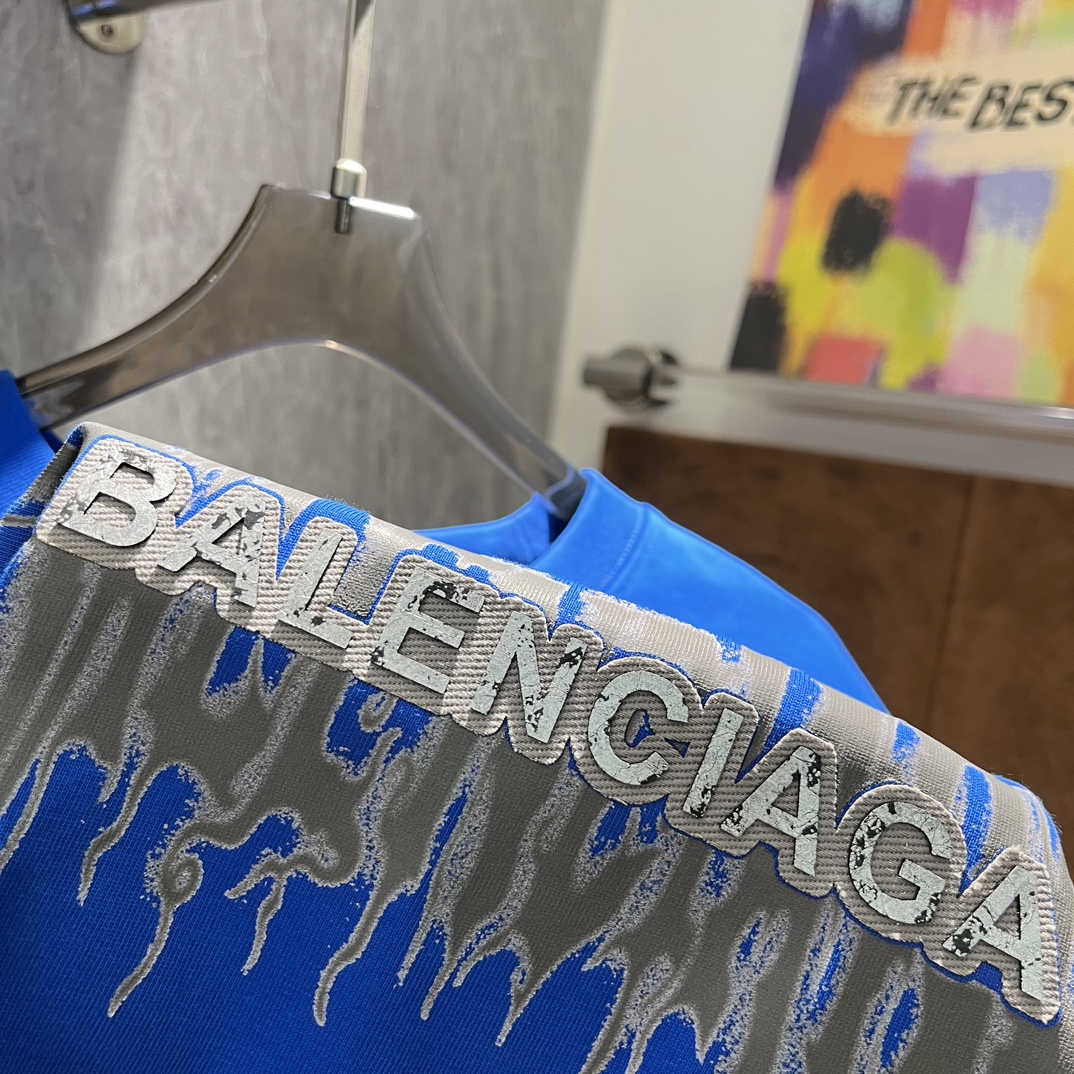 -Balenciaga巴黎家24年新品T恤订制高克重300g纯棉面料上身柔软舒适.轻松驾驭各种身材图案5