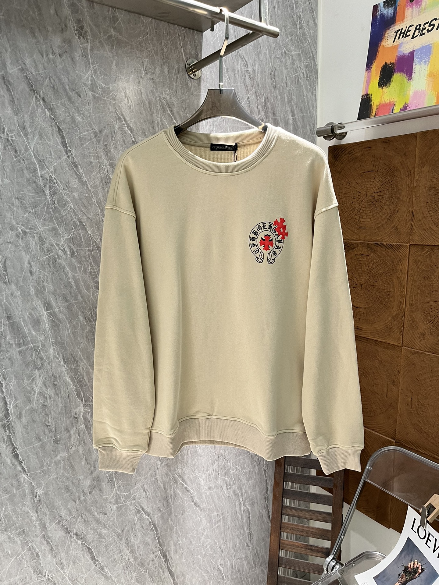 Chrome Hearts Clothing Sweatshirts Green Khaki White Embroidery