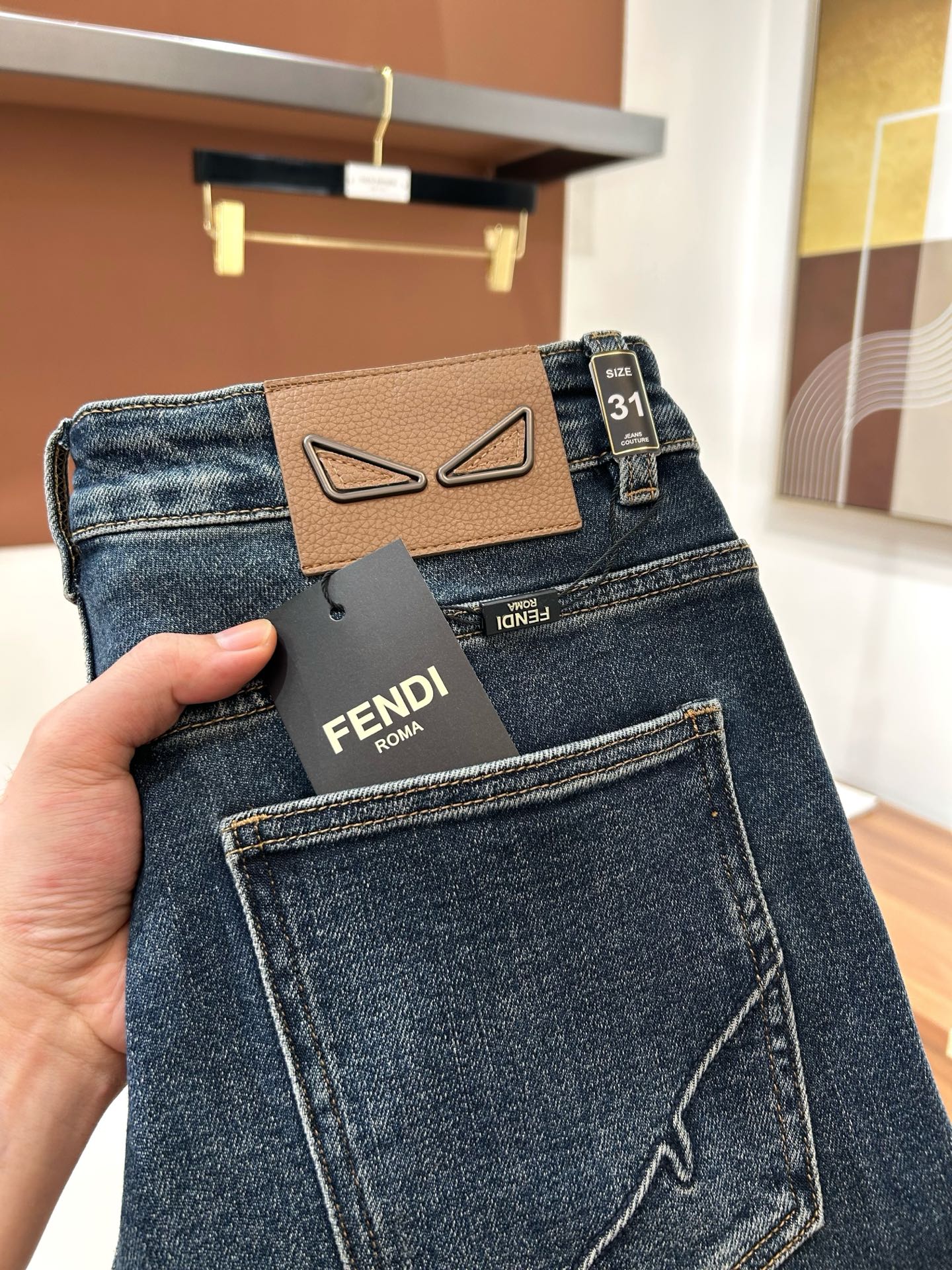 Fendi Blue Back Pocket Jeans