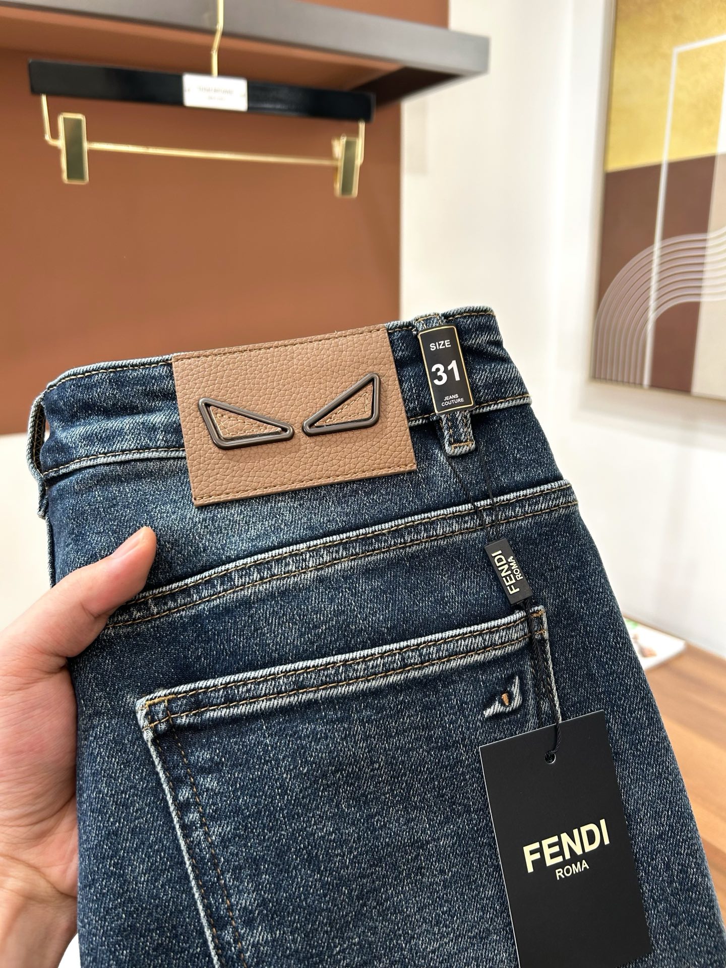 Fendi Blue Straight Leg Jeans