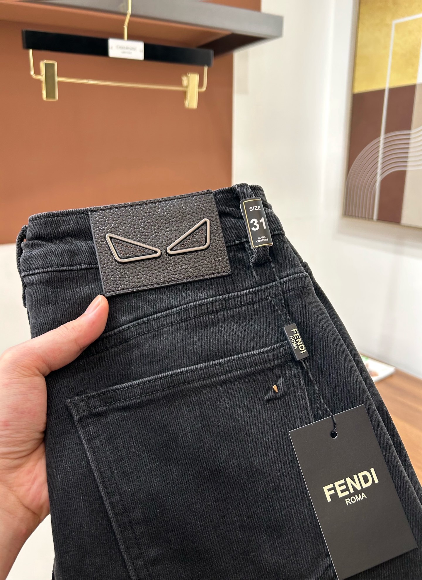 Fendi Black Straight Leg Jeans