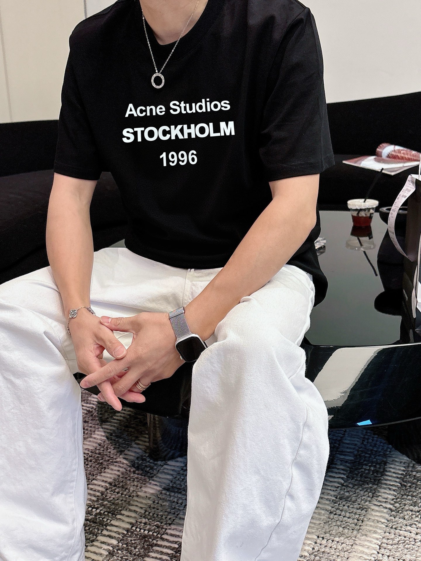 AC家   春夏新款首发专柜最新款短袖圆领T恤 高端订制 设计前卫时尚！品牌logo重工艺设计 高端定制