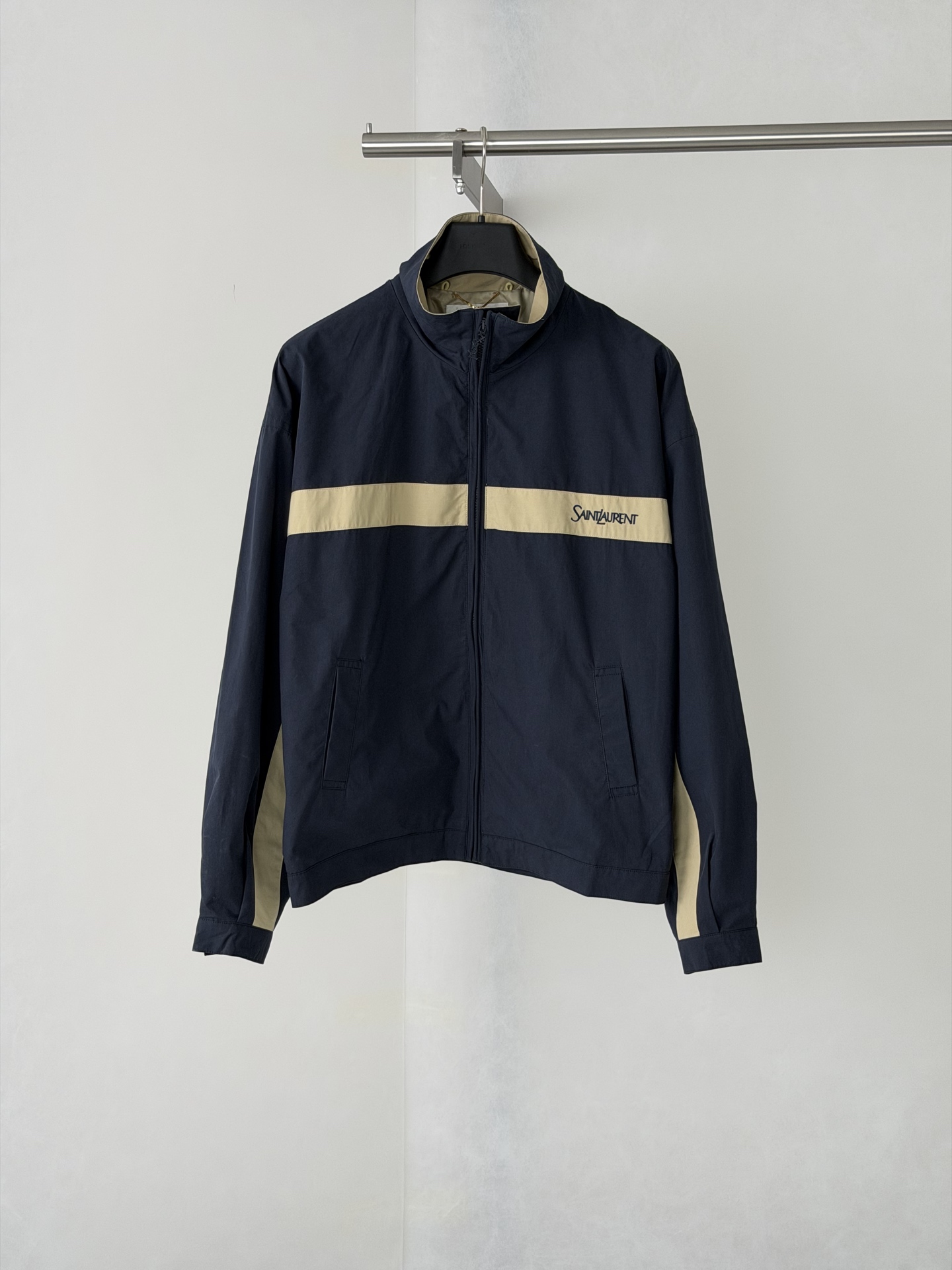 Saint Laurent Navy Stripe Zip Jacket