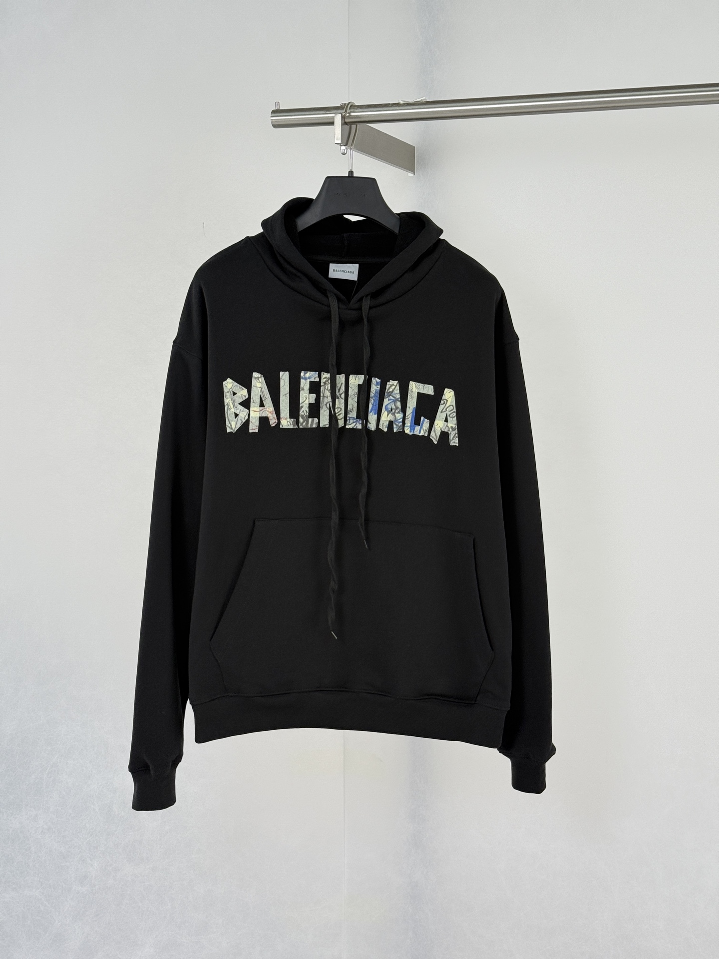Balenciaga Black Arched Logo Hoodie