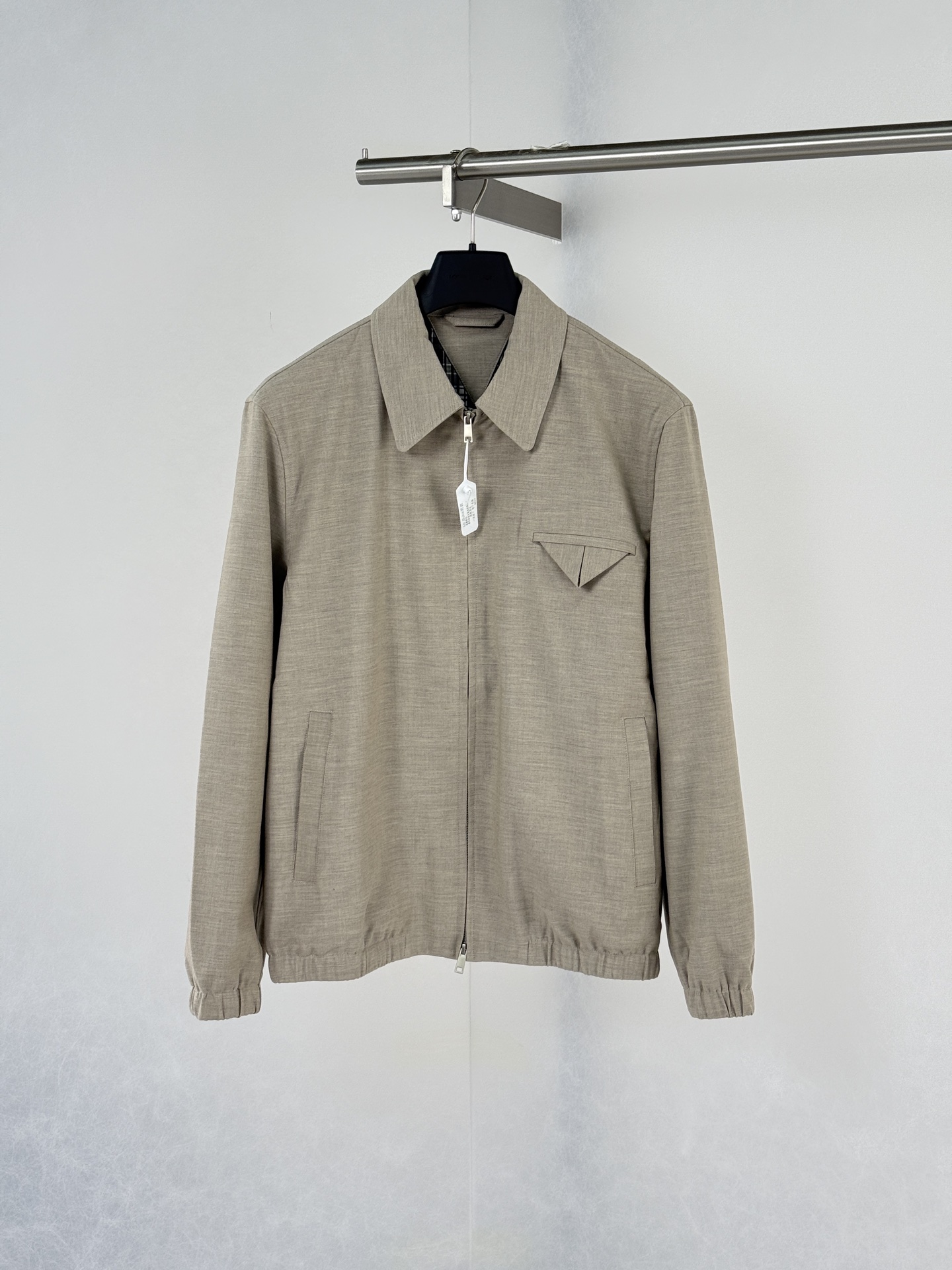 Bottega Veneta Taupe Collared Zip Jacket