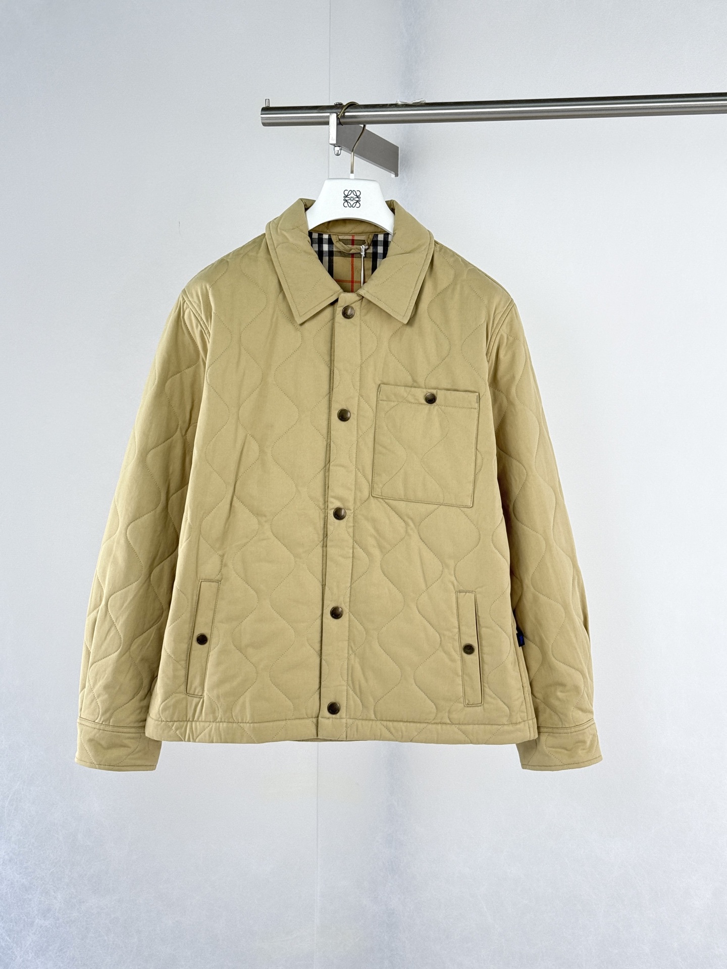 Burberry Beige Quilted Shirt Jacket