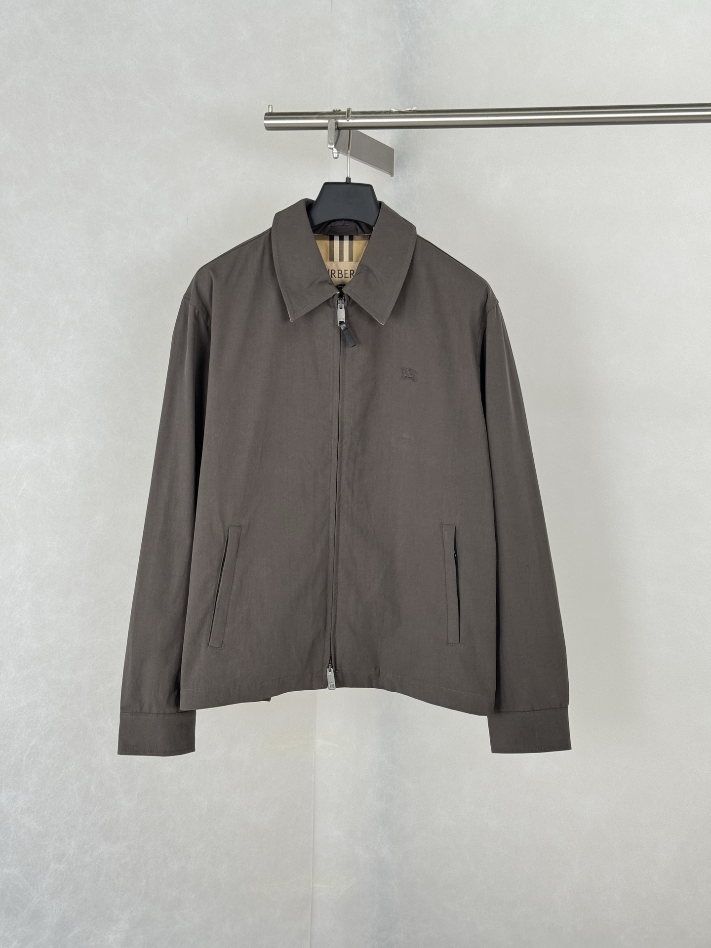 Burberry Gray Collared Zip Jacket