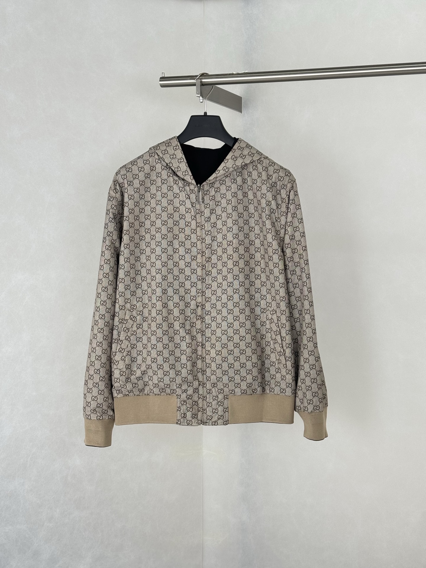 Gucci Gray Checkered Zip Jacket