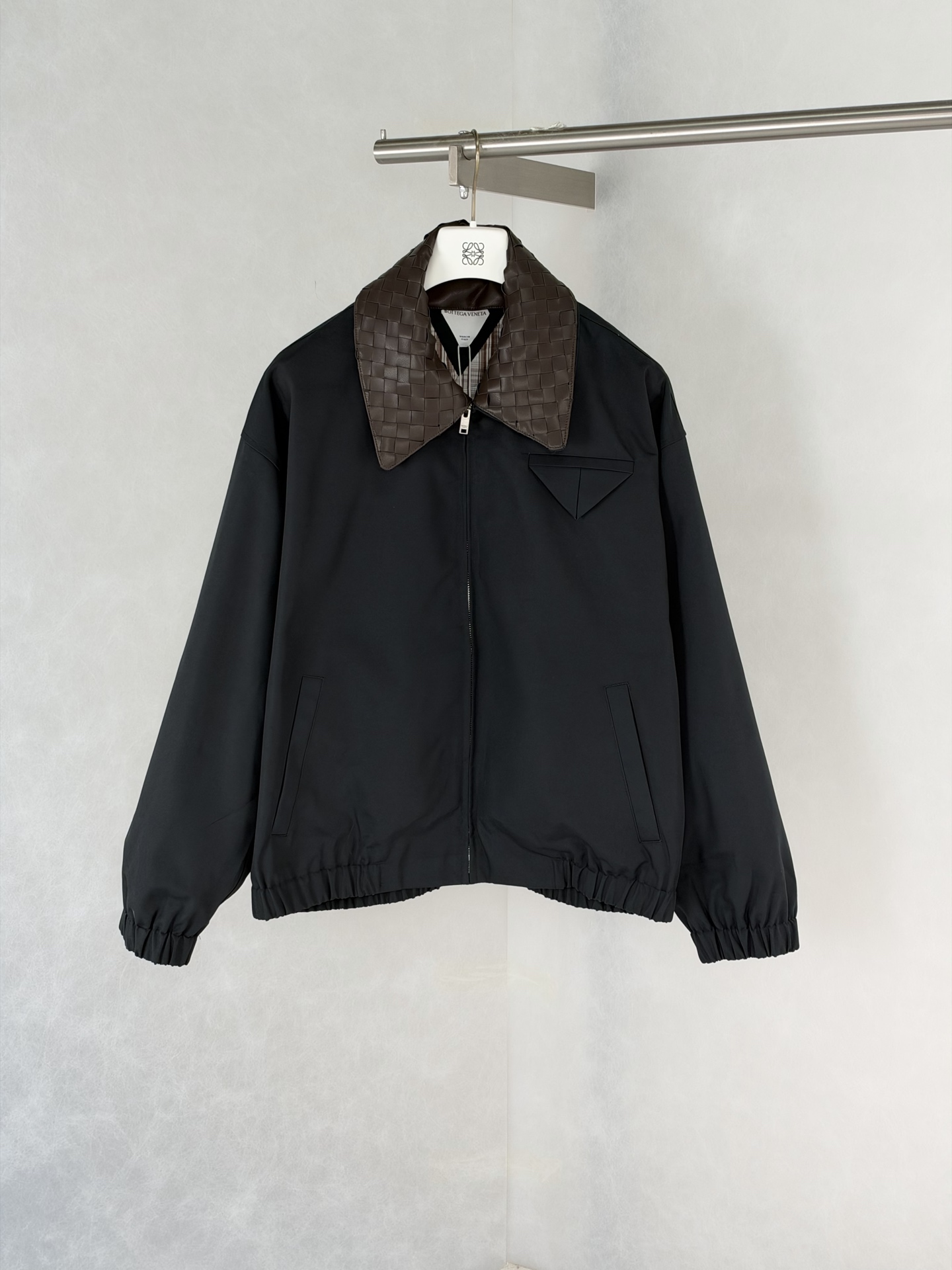 Bottega Veneta Black Contrast Collar Jacket