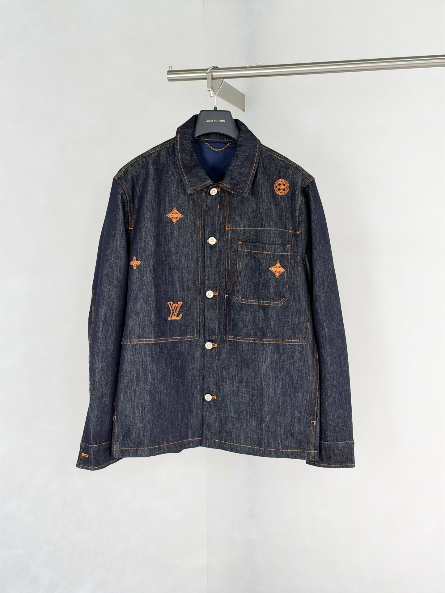 Louis Vuitton Blue Logo Button Shirt